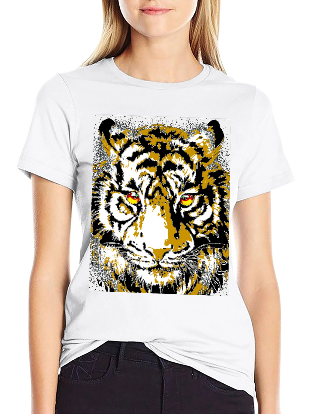 Striking Tiger Graphic Tee - Bold Animal Print T-Shirt