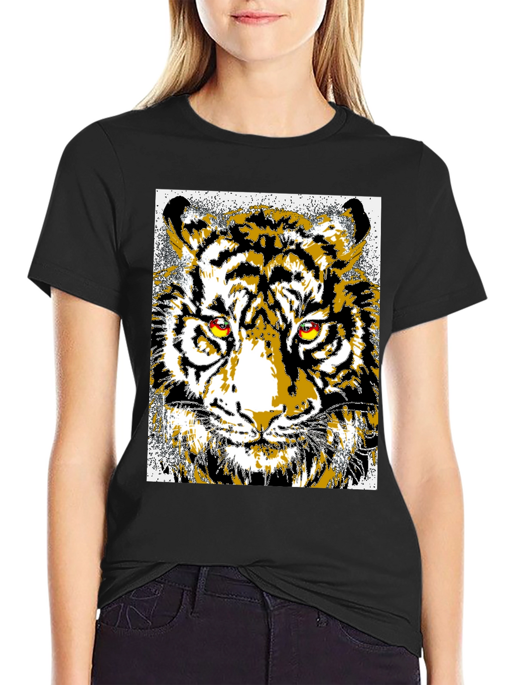 Striking Tiger Graphic Tee - Bold Animal Print T-Shirt