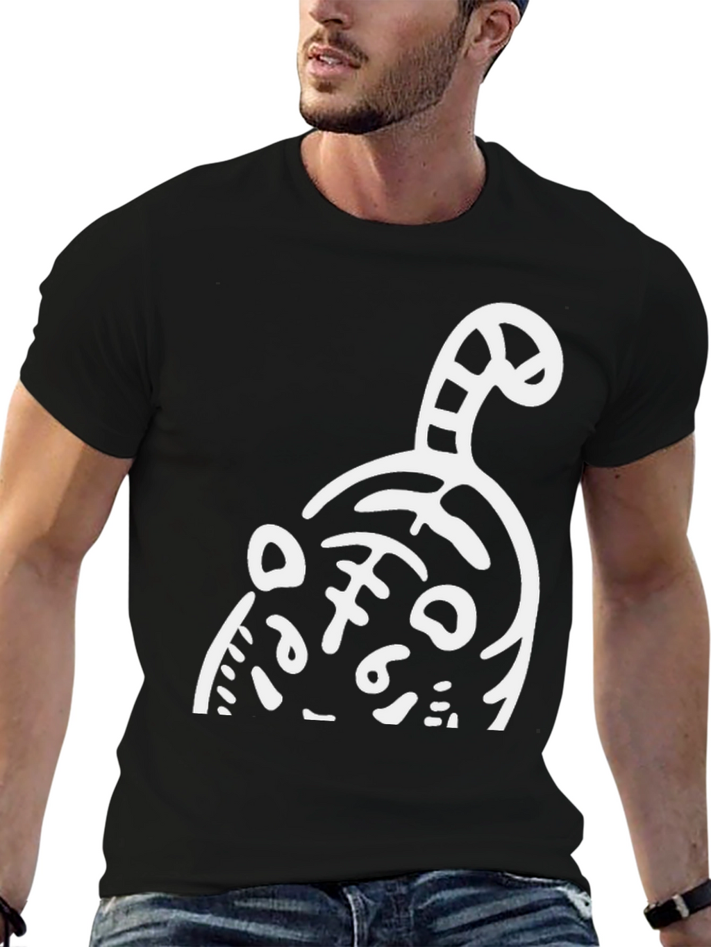 Abstract Tiger Graphic Tee - Mens Black T-Shirt