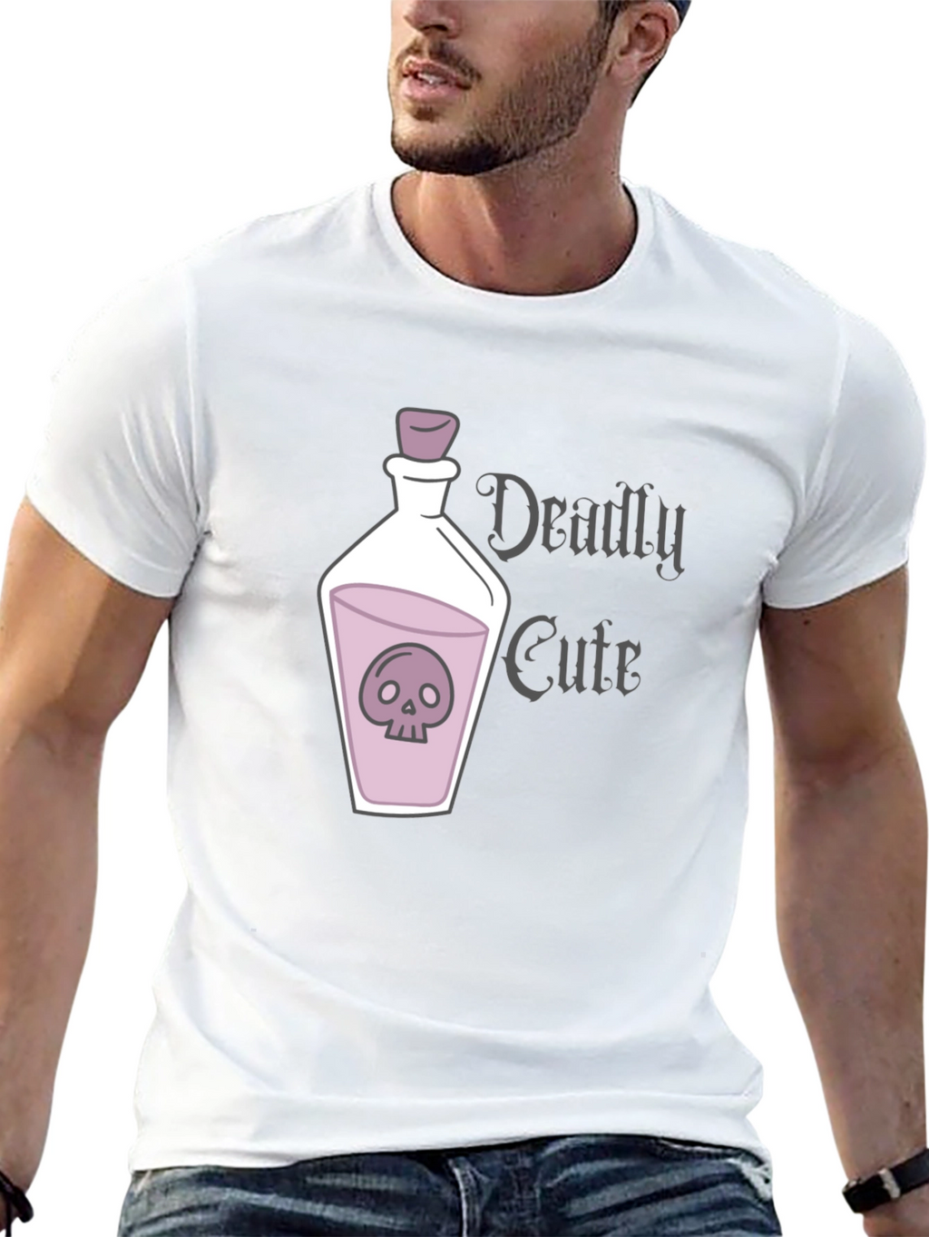 Deadly Cute Skull Potion Graphic T-Shirt