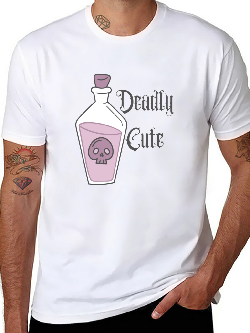 Deadly Cute Skull Potion Graphic T-Shirt