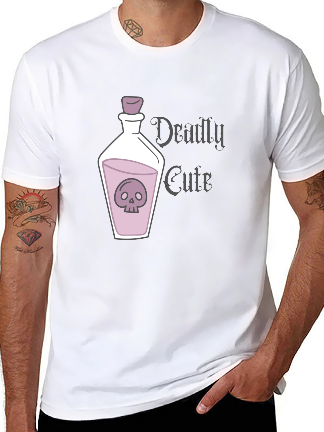 Deadly Cute Skull Potion Graphic T-Shirt