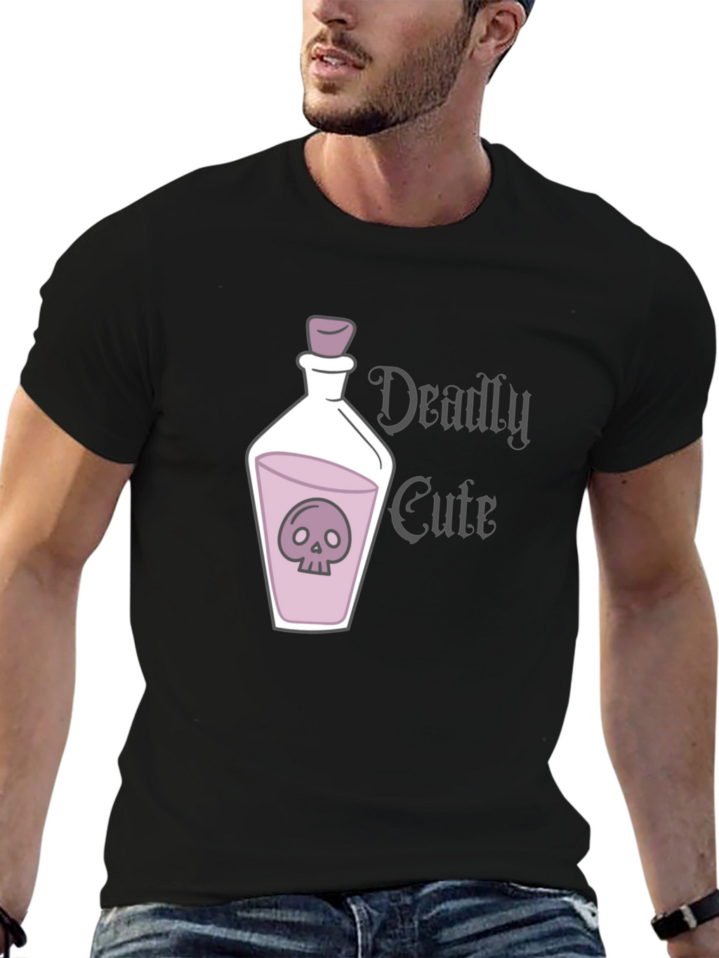 Deadly Cute Skull Potion Graphic T-Shirt
