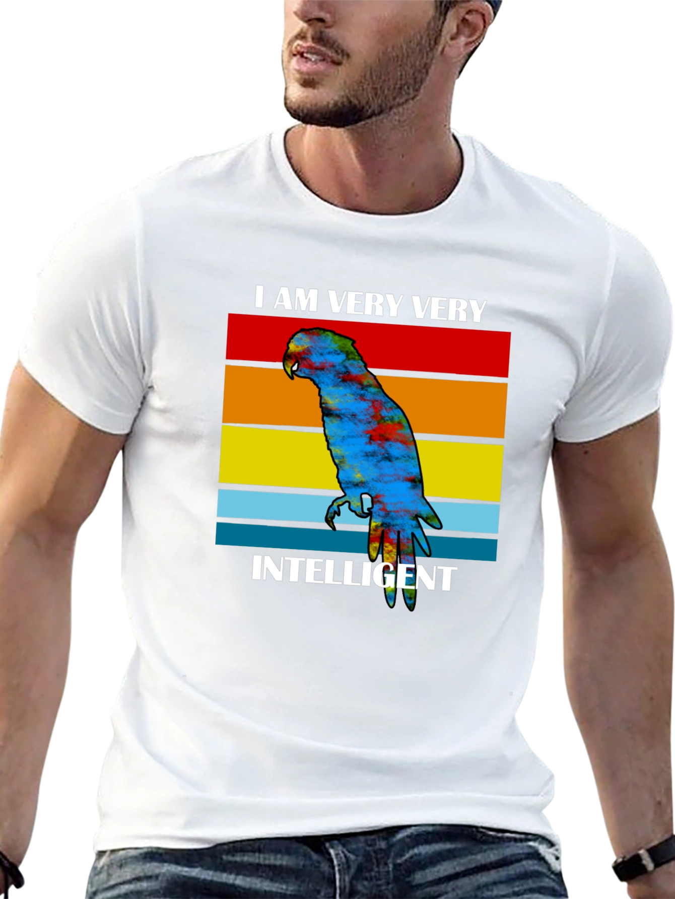Intelligent Parrot Graphic Tee - Unique Design