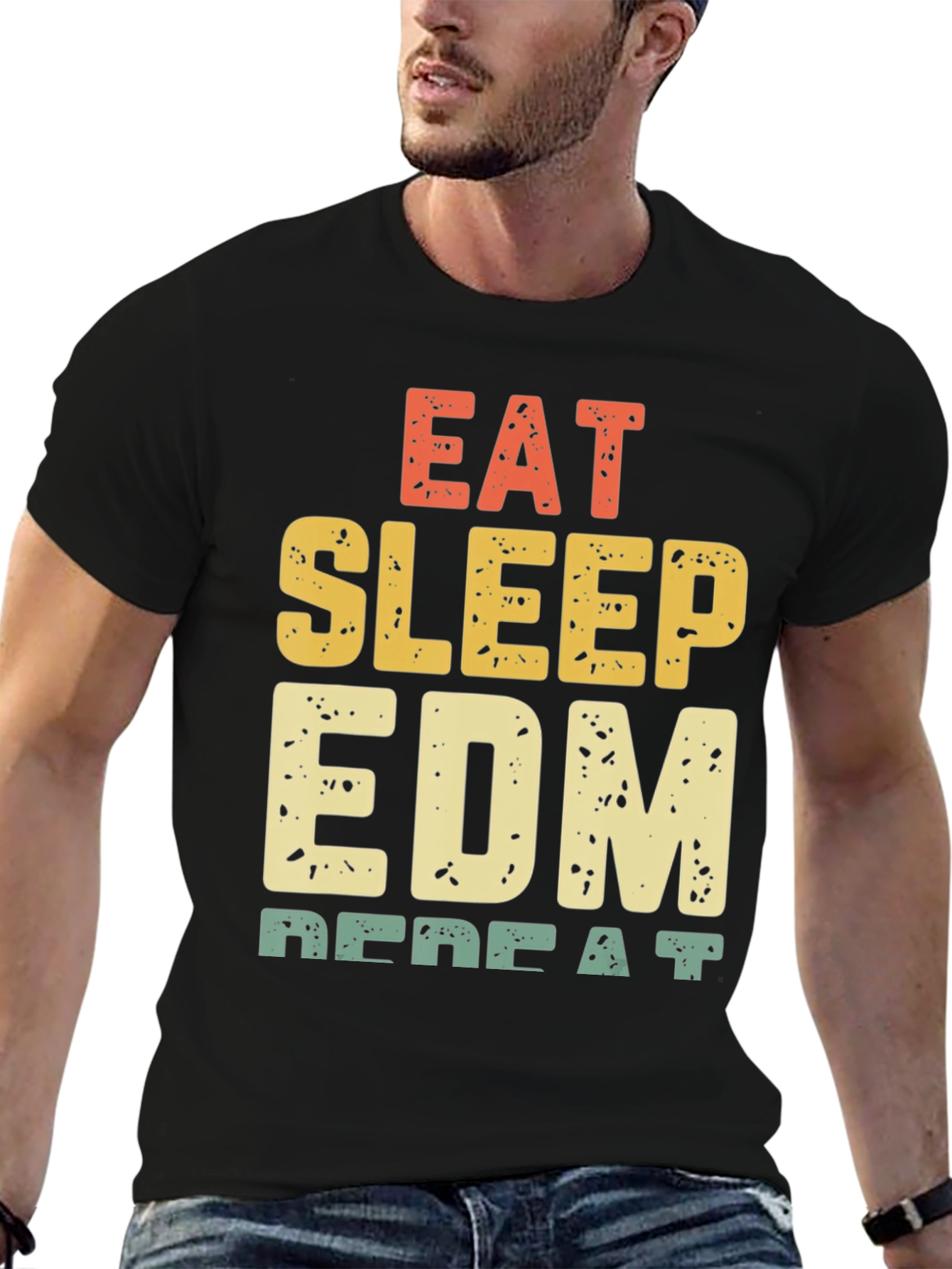 Eat Sleep EDM Repeat Black Graphic Tee