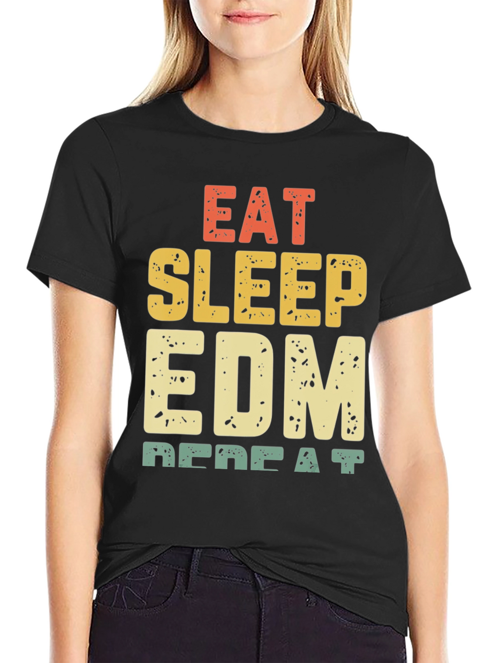 Eat Sleep EDM Repeat Black Graphic Tee
