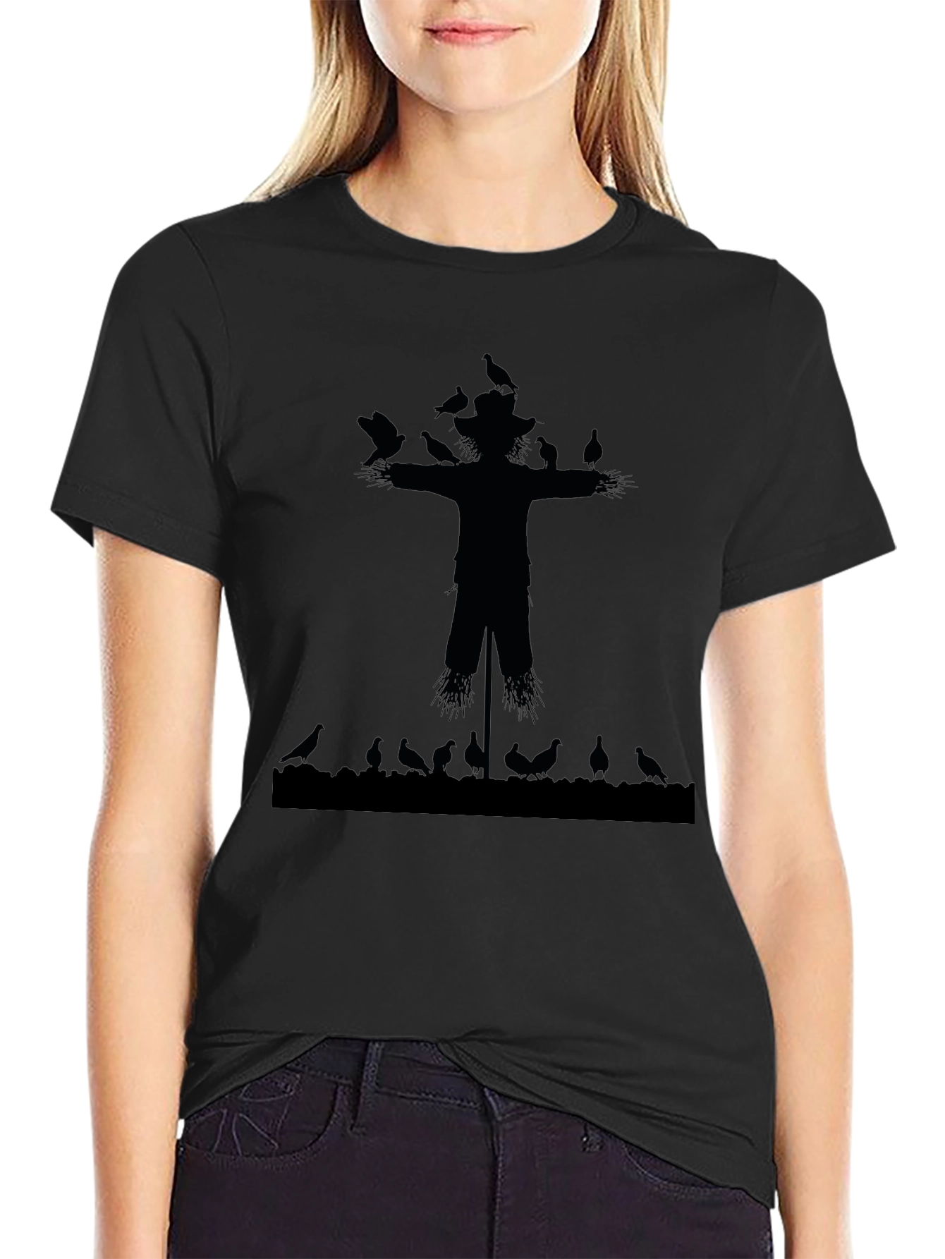 Scarecrow and Crows Graphic T-Shirt