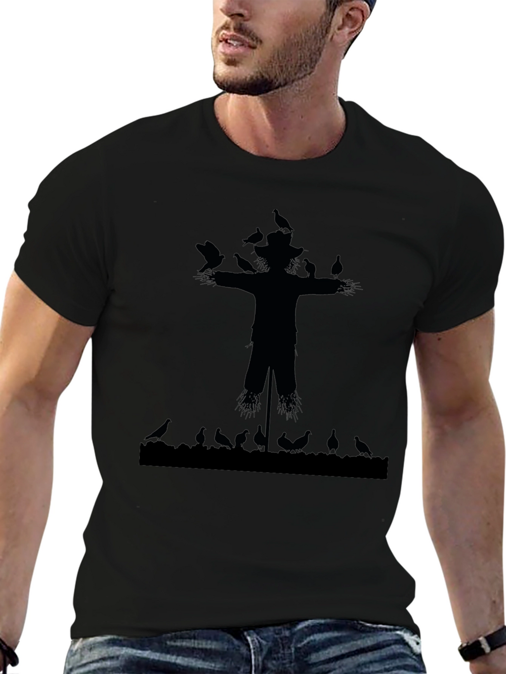Scarecrow and Crows Graphic T-Shirt