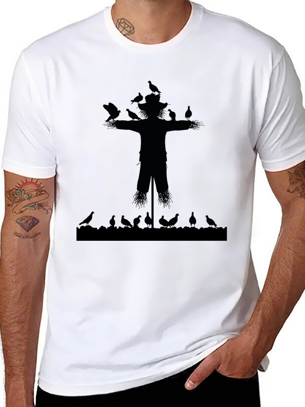 Scarecrow and Crows Graphic T-Shirt