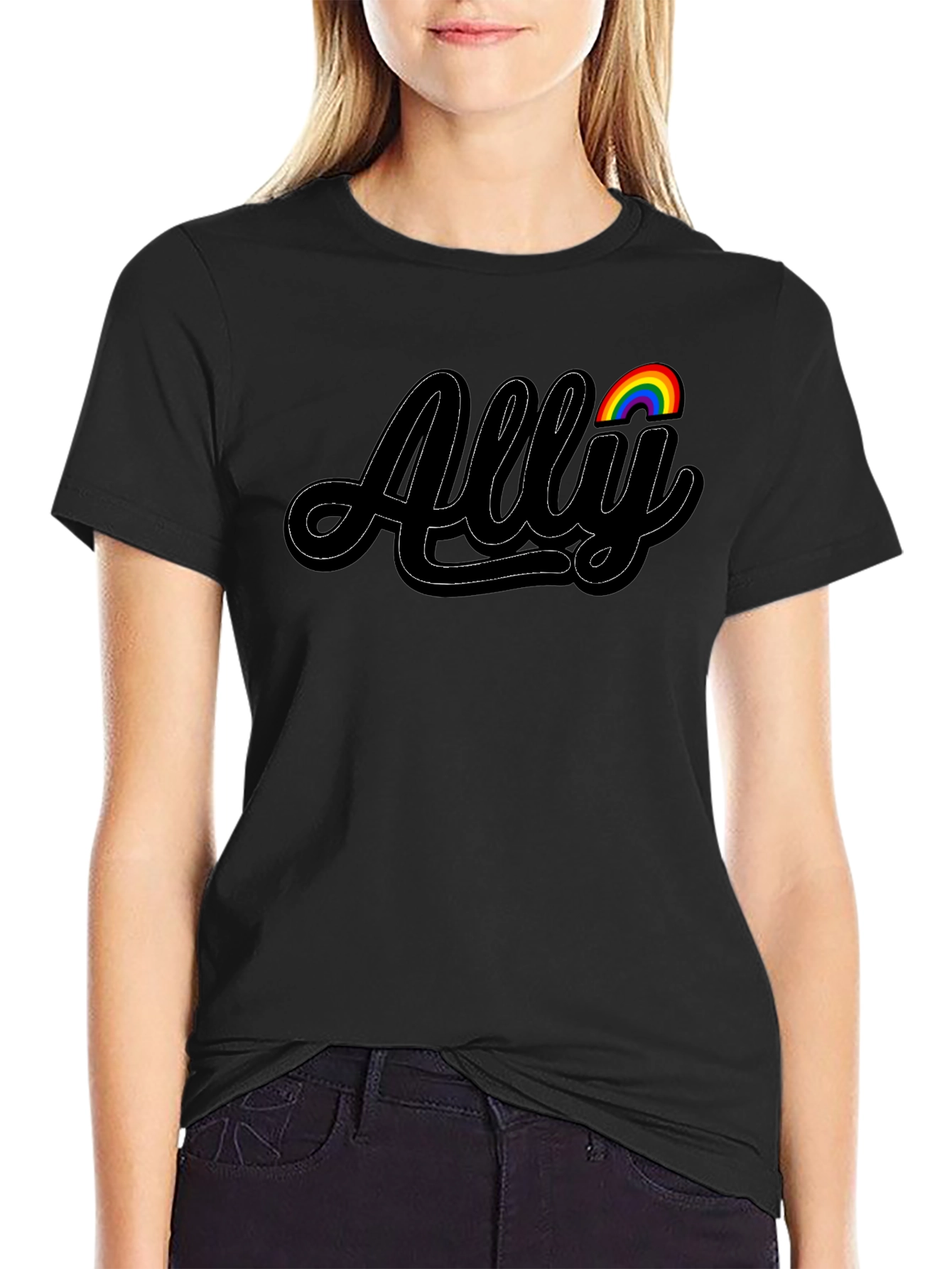 LGBTQ Ally T-Shirt - Black Pride Support
