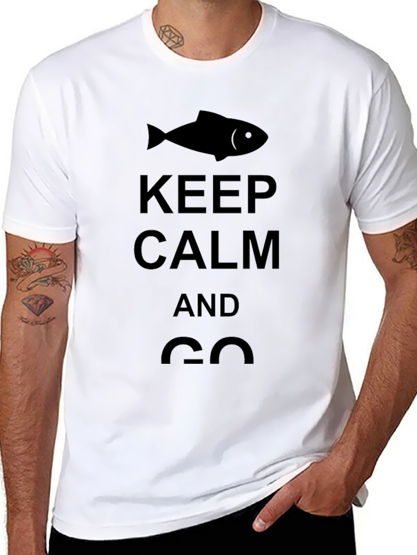 Keep Calm and Go Fishing Black T-Shirt