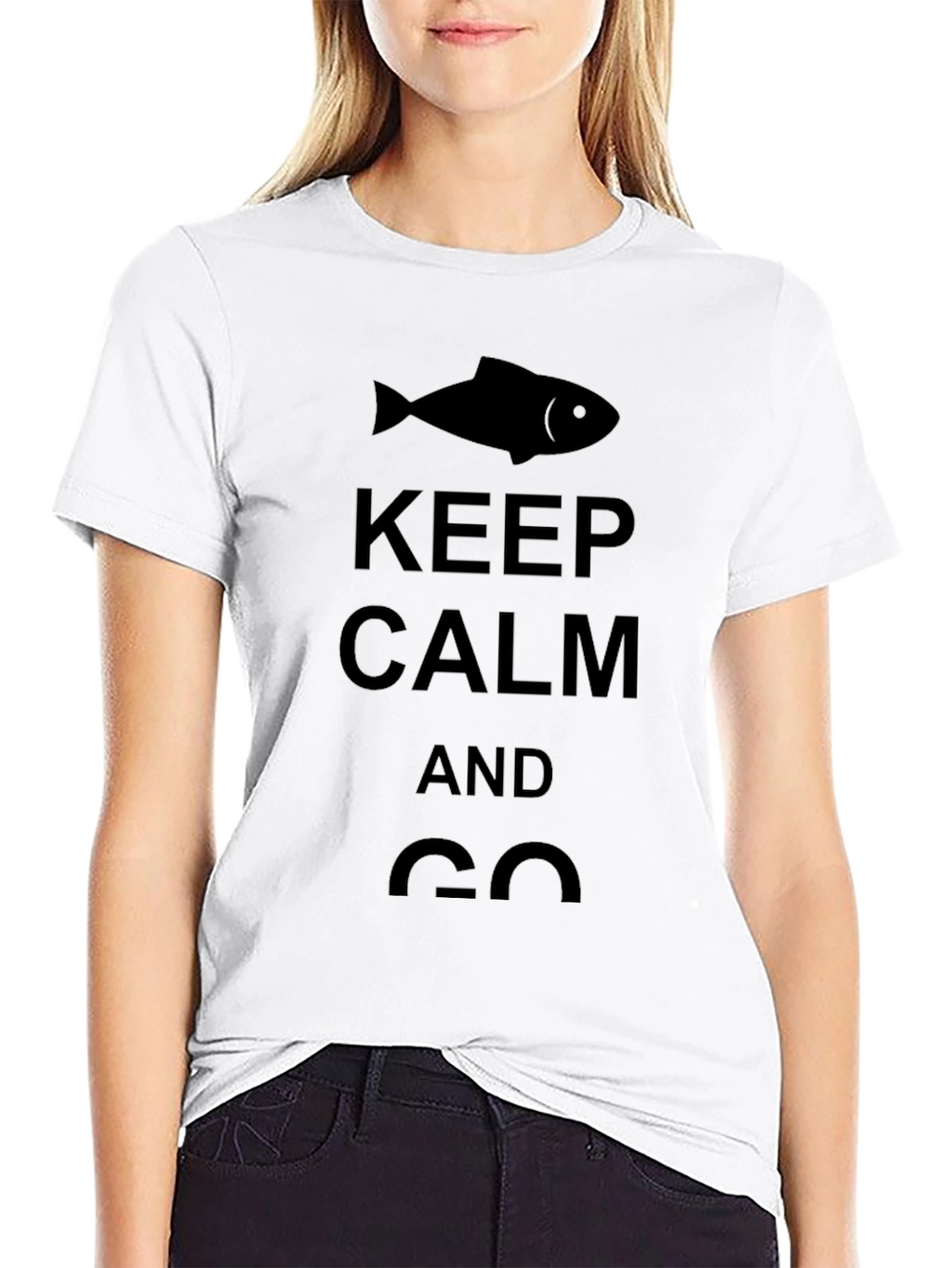 Keep Calm and Go Fishing Black T-Shirt