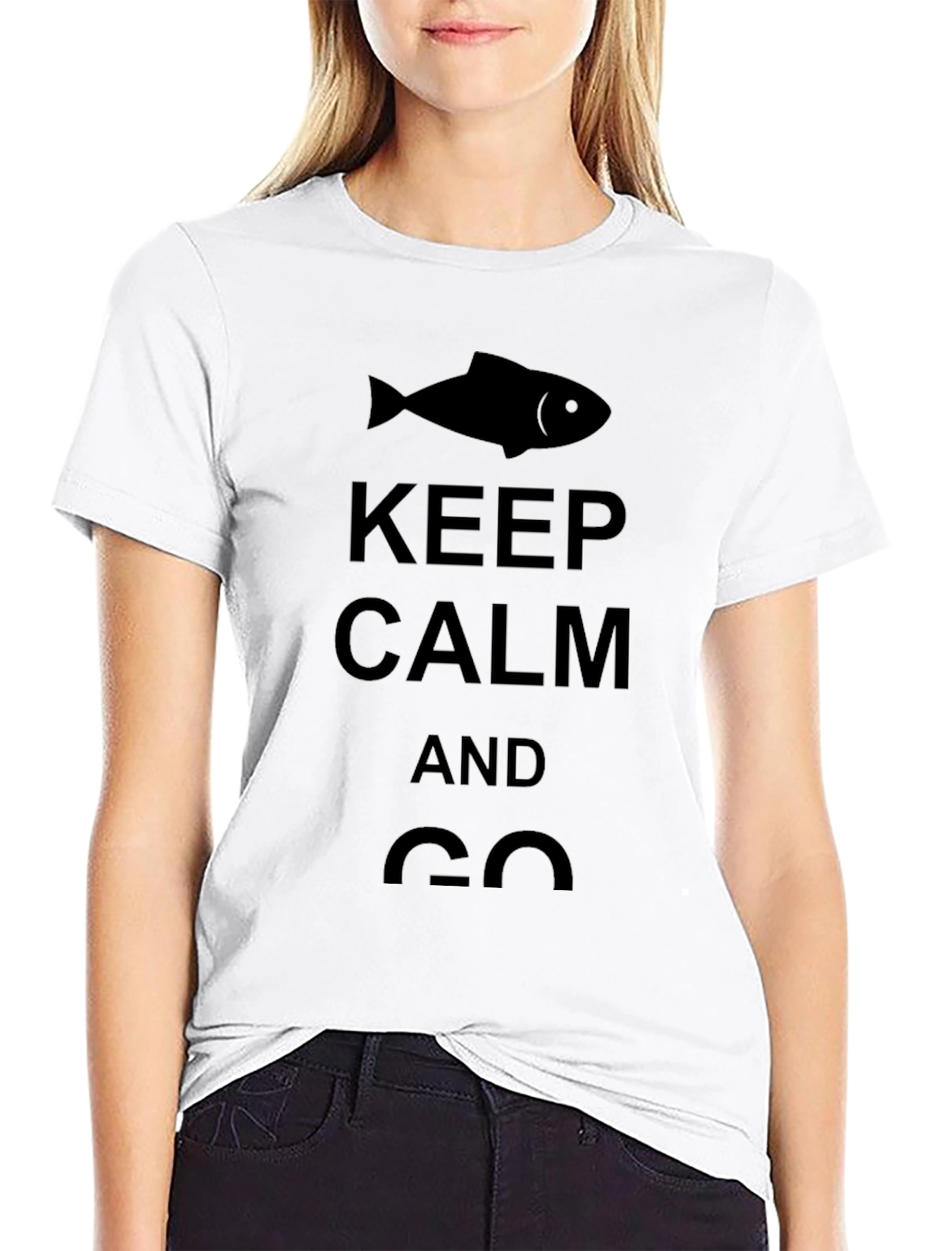 Keep Calm and Go Fishing Black T-Shirt