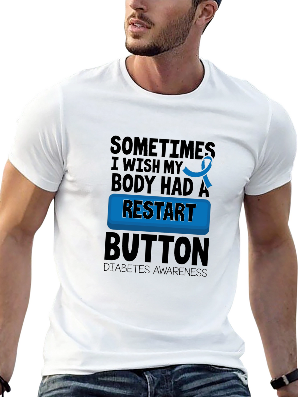 Diabetes Awareness Restart Button T-Shirt