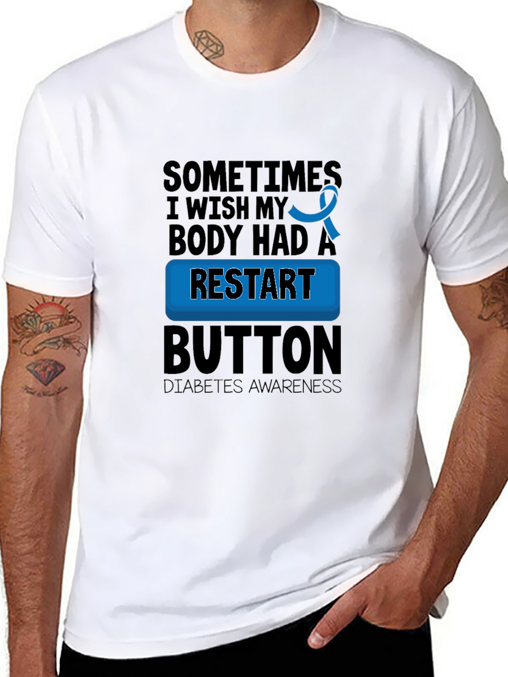 Diabetes Awareness Restart Button T-Shirt
