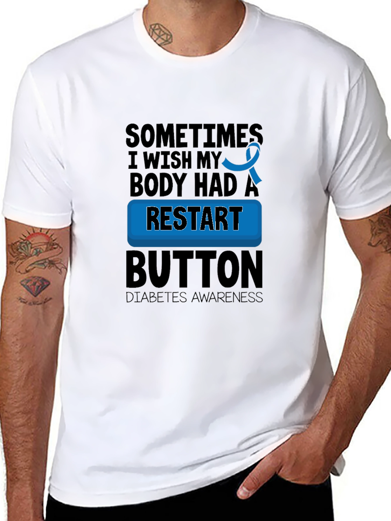 Diabetes Awareness Restart Button T-Shirt