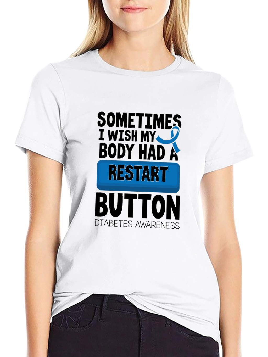 Diabetes Awareness Restart Button T-Shirt