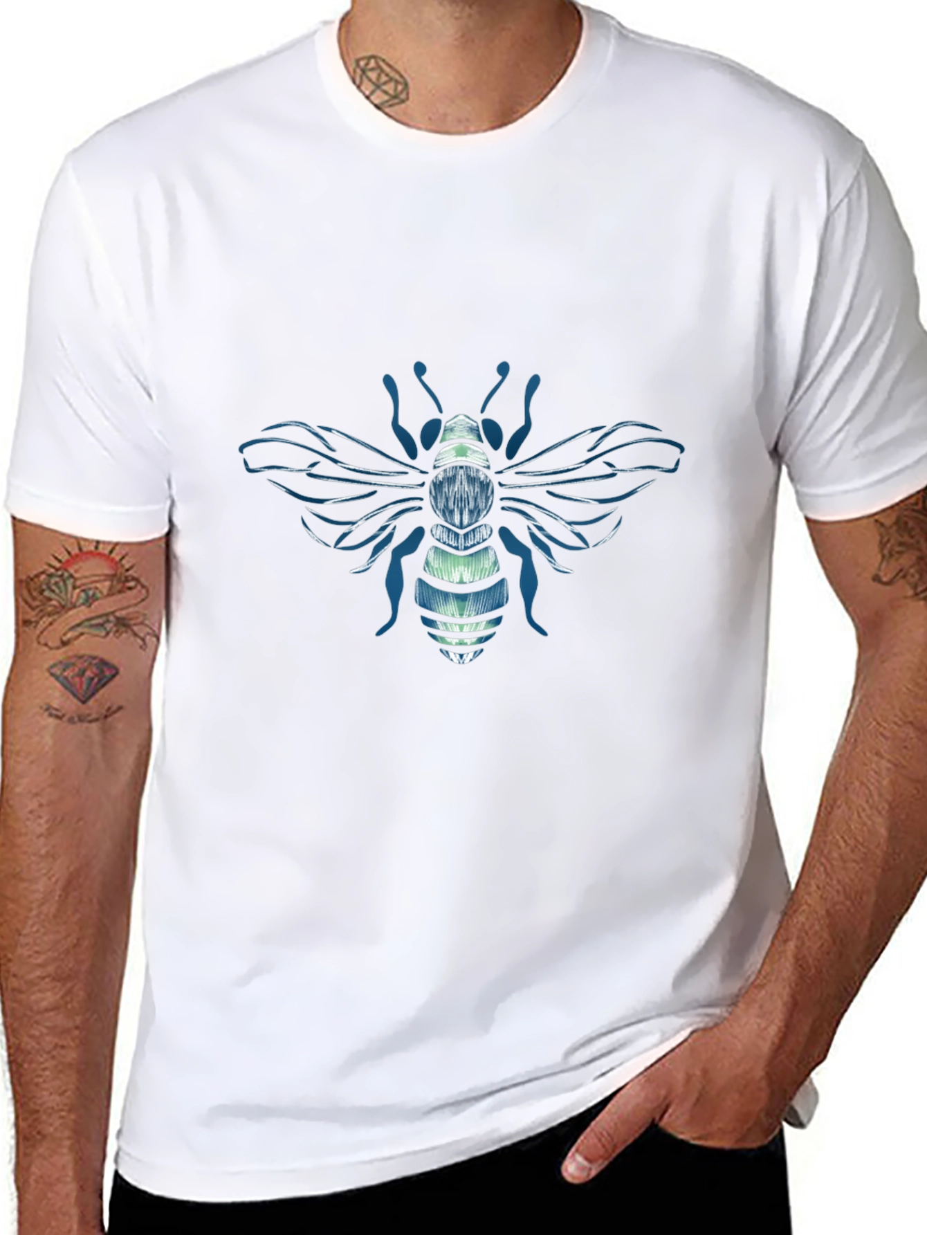 Bee Graphic Tee - Stylish Embroidered Design