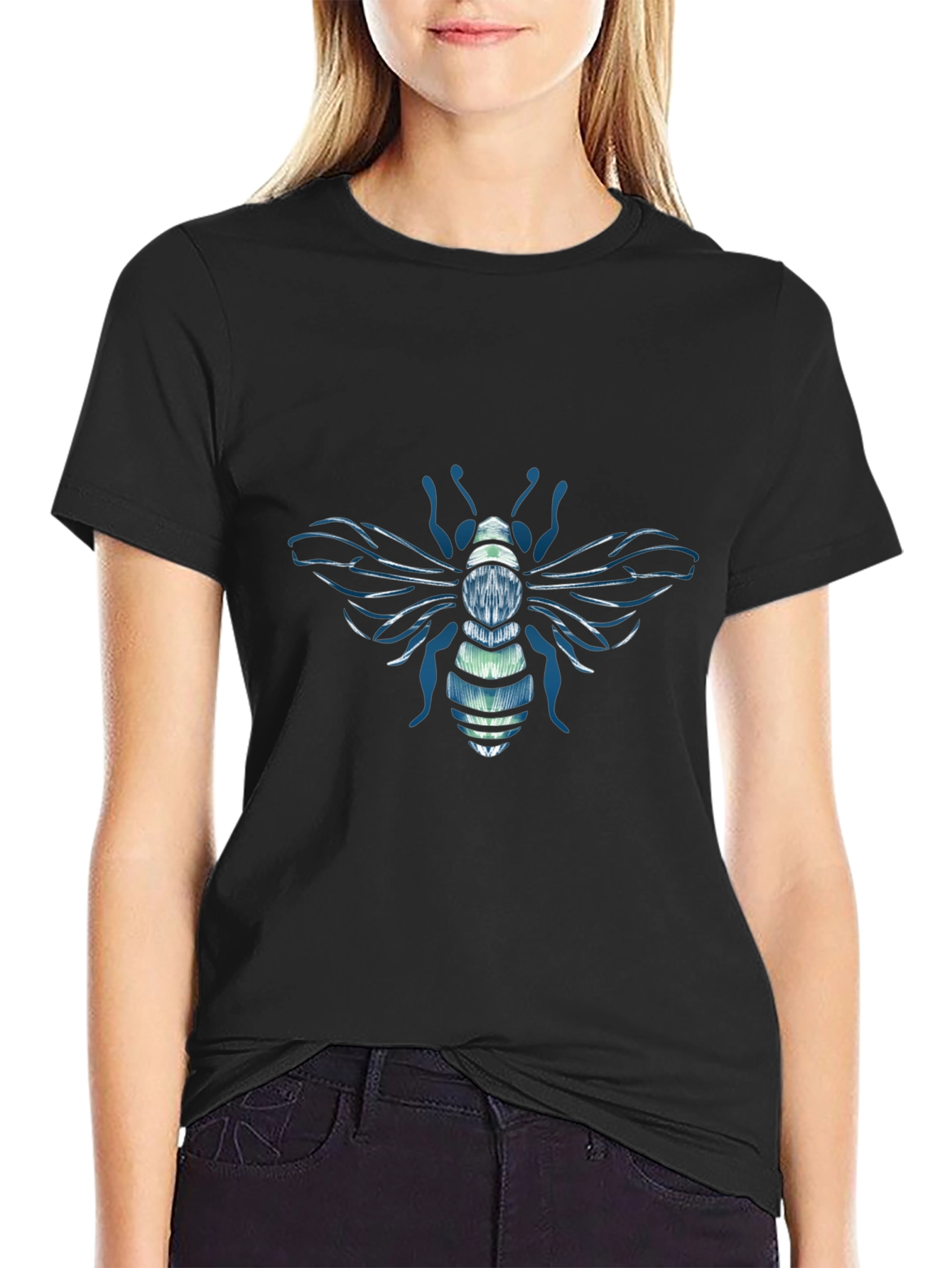 Bee Graphic Tee - Stylish Embroidered Design