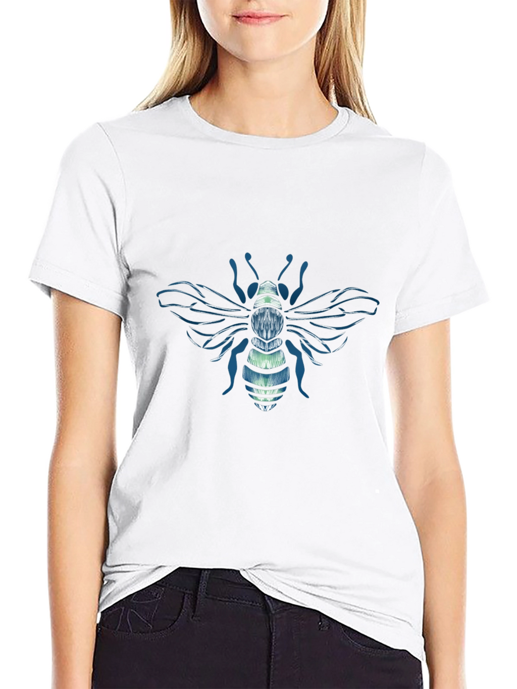 Bee Graphic Tee - Stylish Embroidered Design