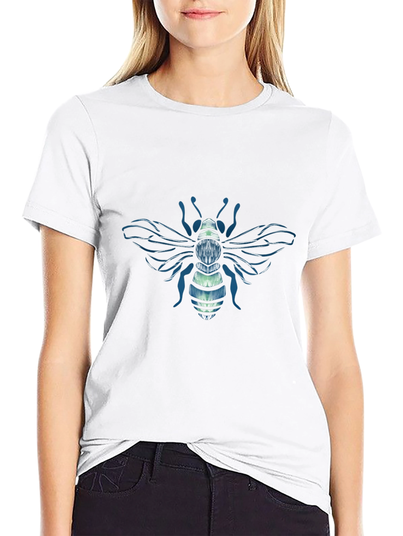 Bee Graphic Tee - Stylish Embroidered Design