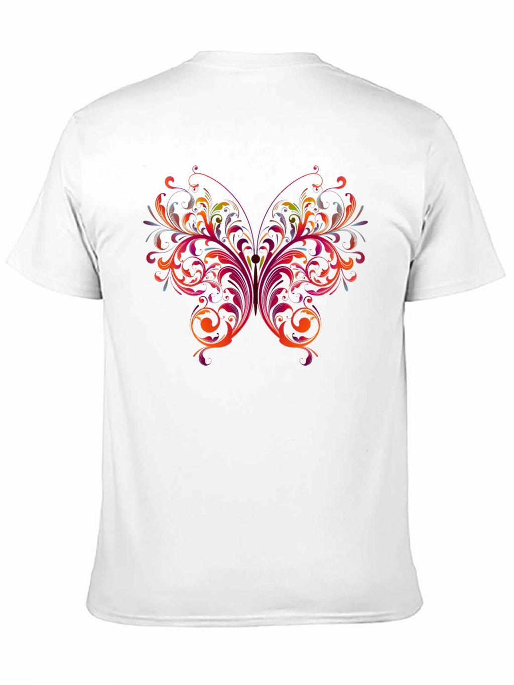 Floral Butterfly Graphic Black T-Shirt