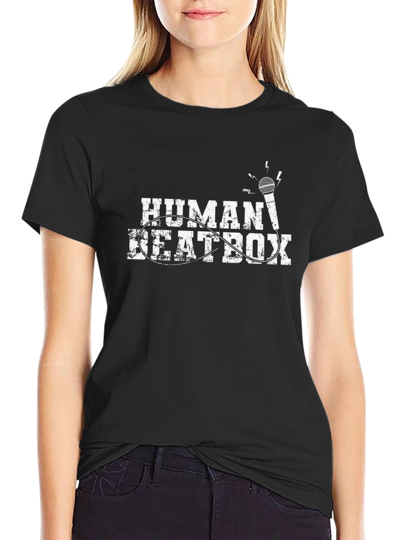 Human Beatbox Black Graphic Tee - Music Lover Shirt