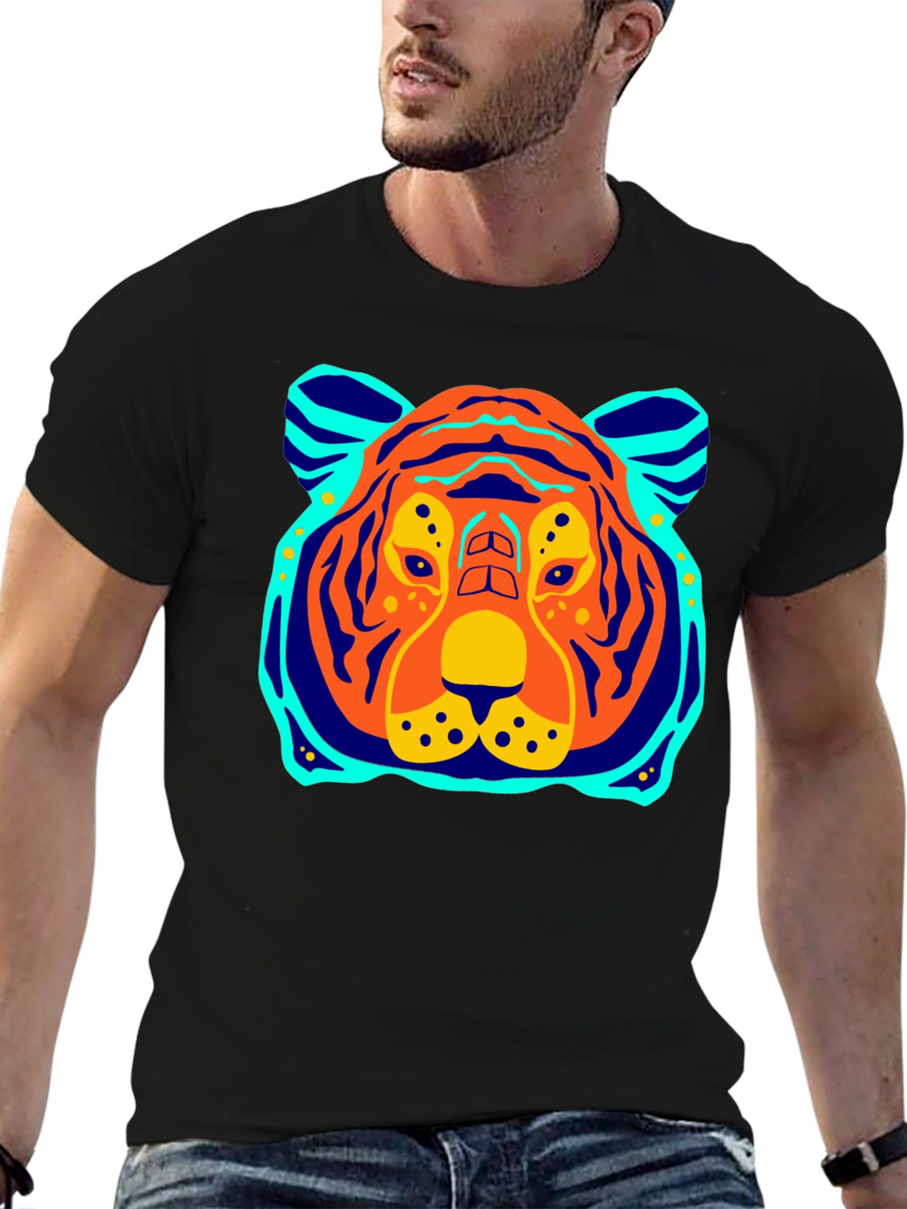 Tiger Graphic Tee - Bold Black T-Shirt