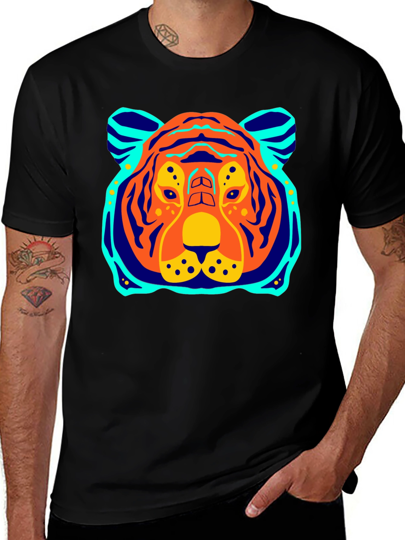 Tiger Graphic Tee - Bold Black T-Shirt