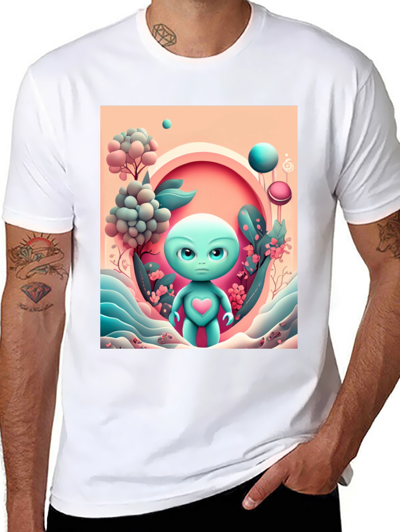 Alien Heart Tee - Funky Graphic T-Shirt