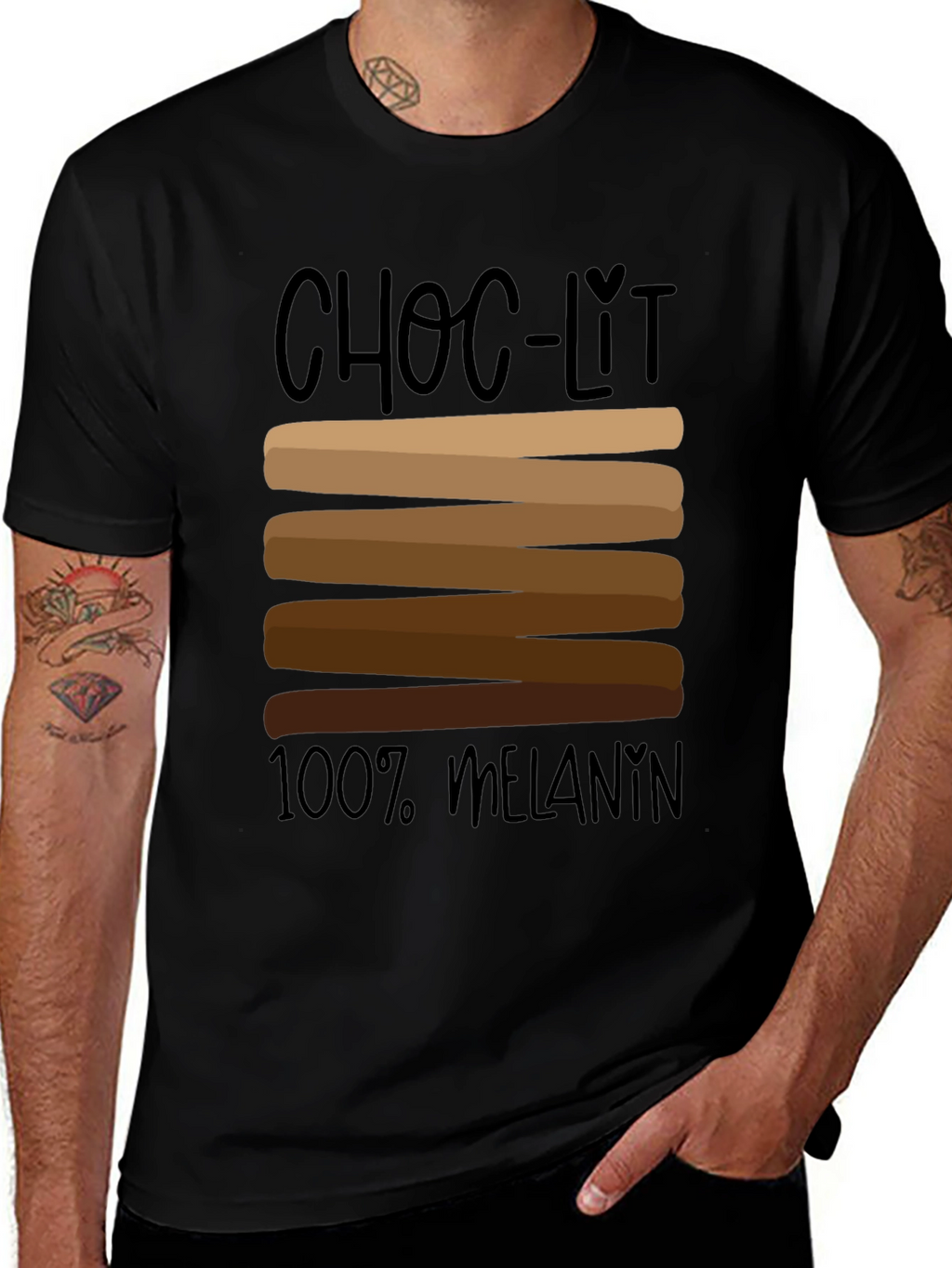 Choc-Lit 100% Melanin Black Graphic Tee