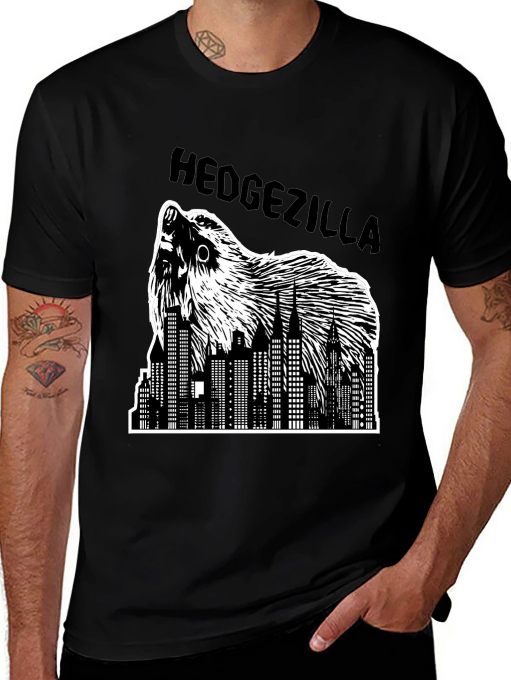 Hedgezilla T-Shirt - City Skyline Hedgehog Graphic Tee