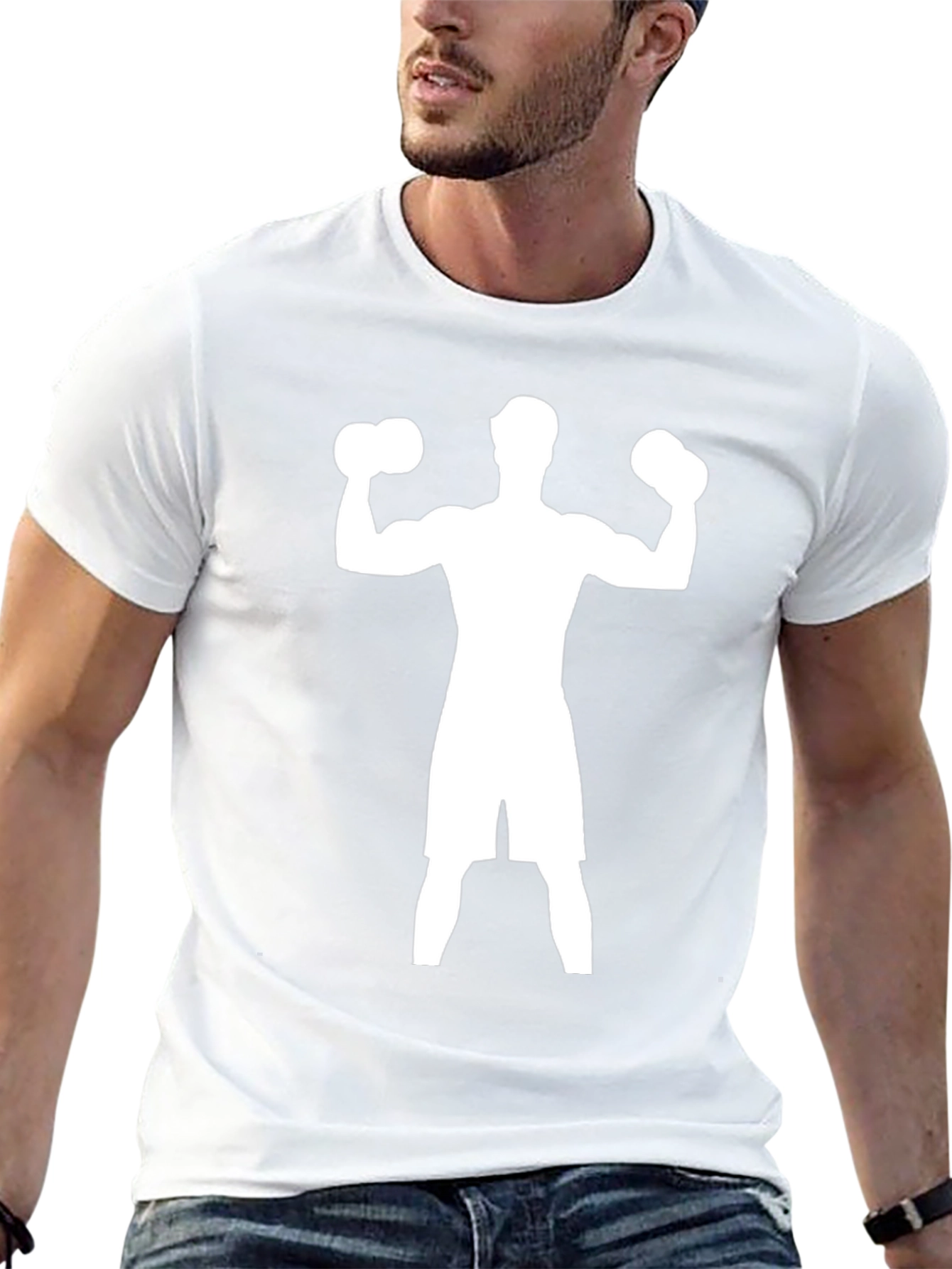 Weightlifting Silhouette Graphic Tee - Black