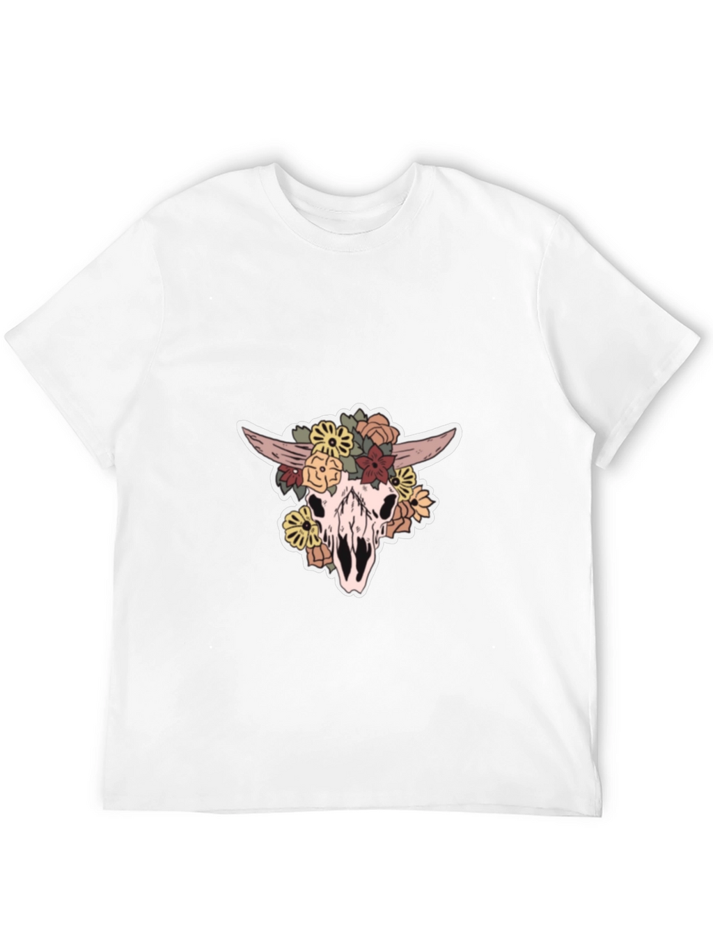 Floral Skull Graphic T-Shirt