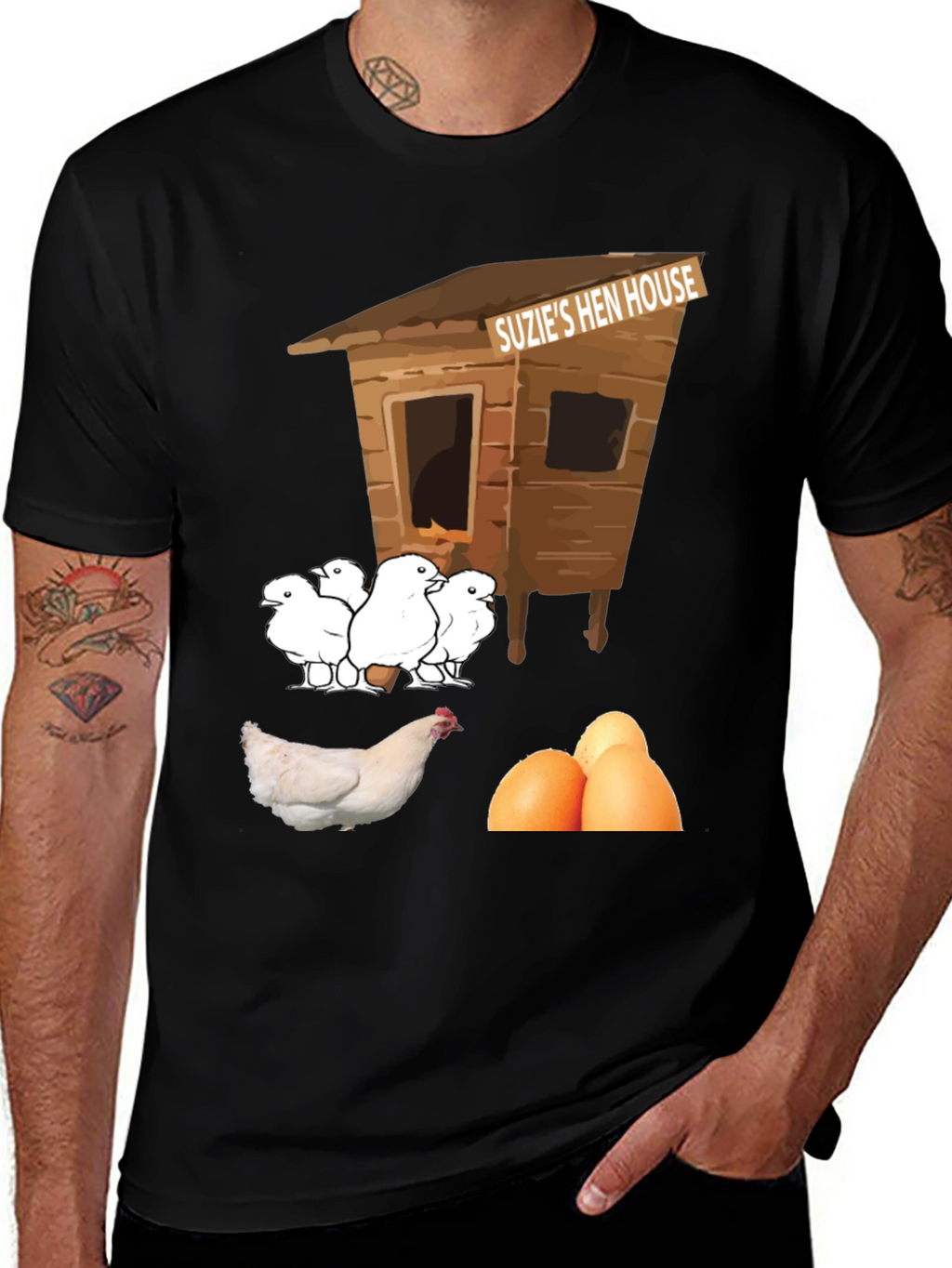 Funny Suzies Hen House T-Shirt Chicken & Eggs