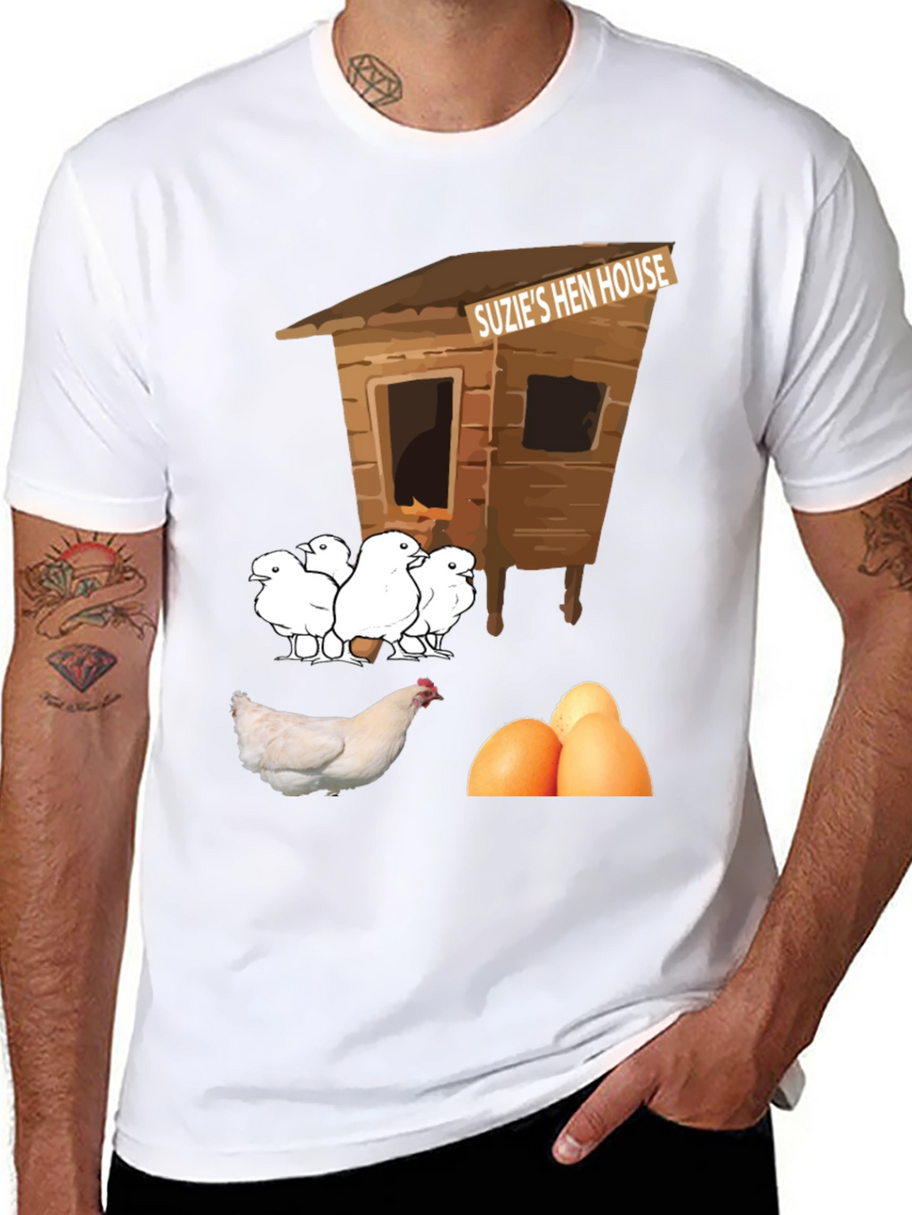 Funny Suzies Hen House T-Shirt Chicken & Eggs