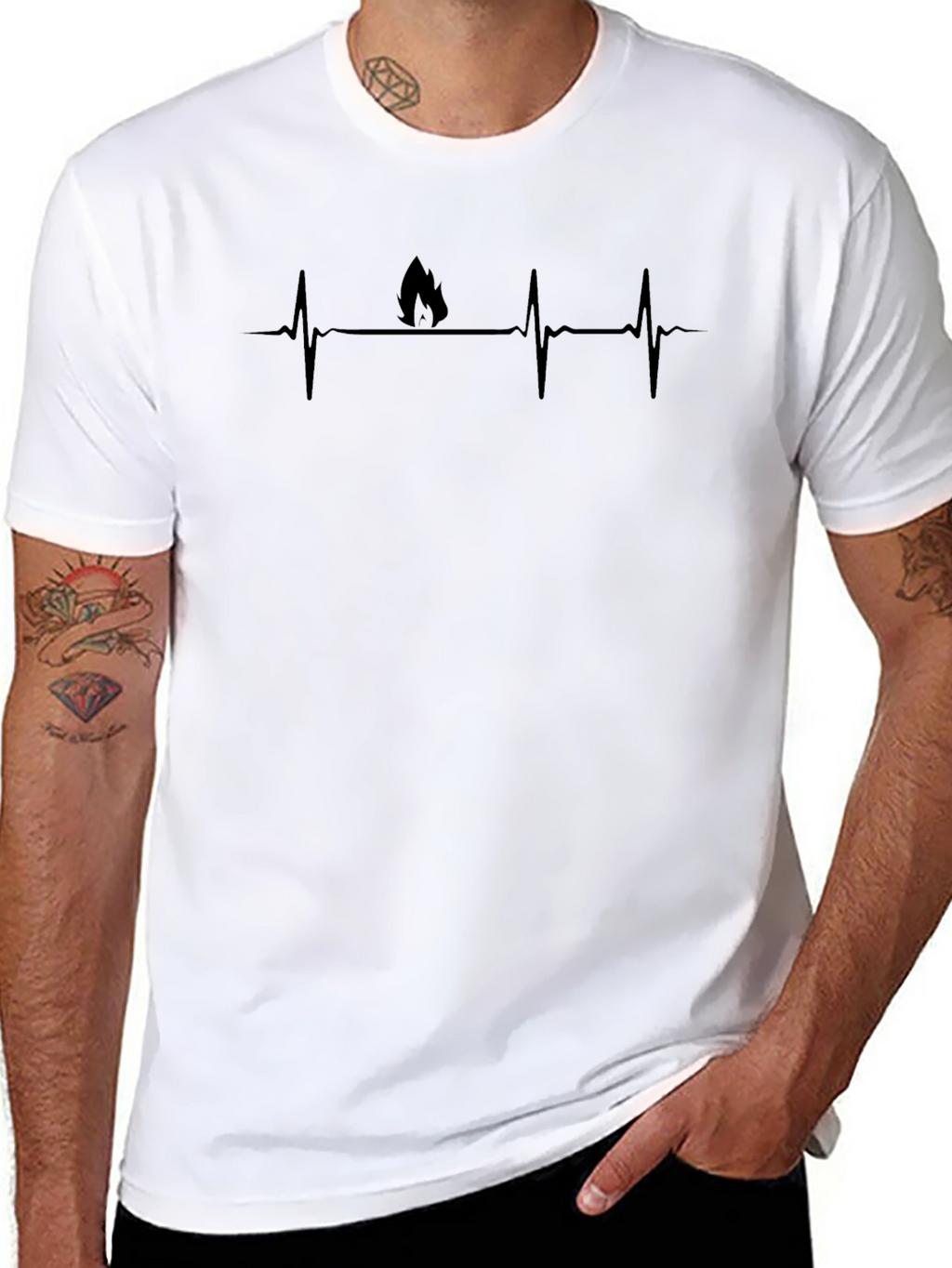 Flame Heartbeat Black T-Shirt