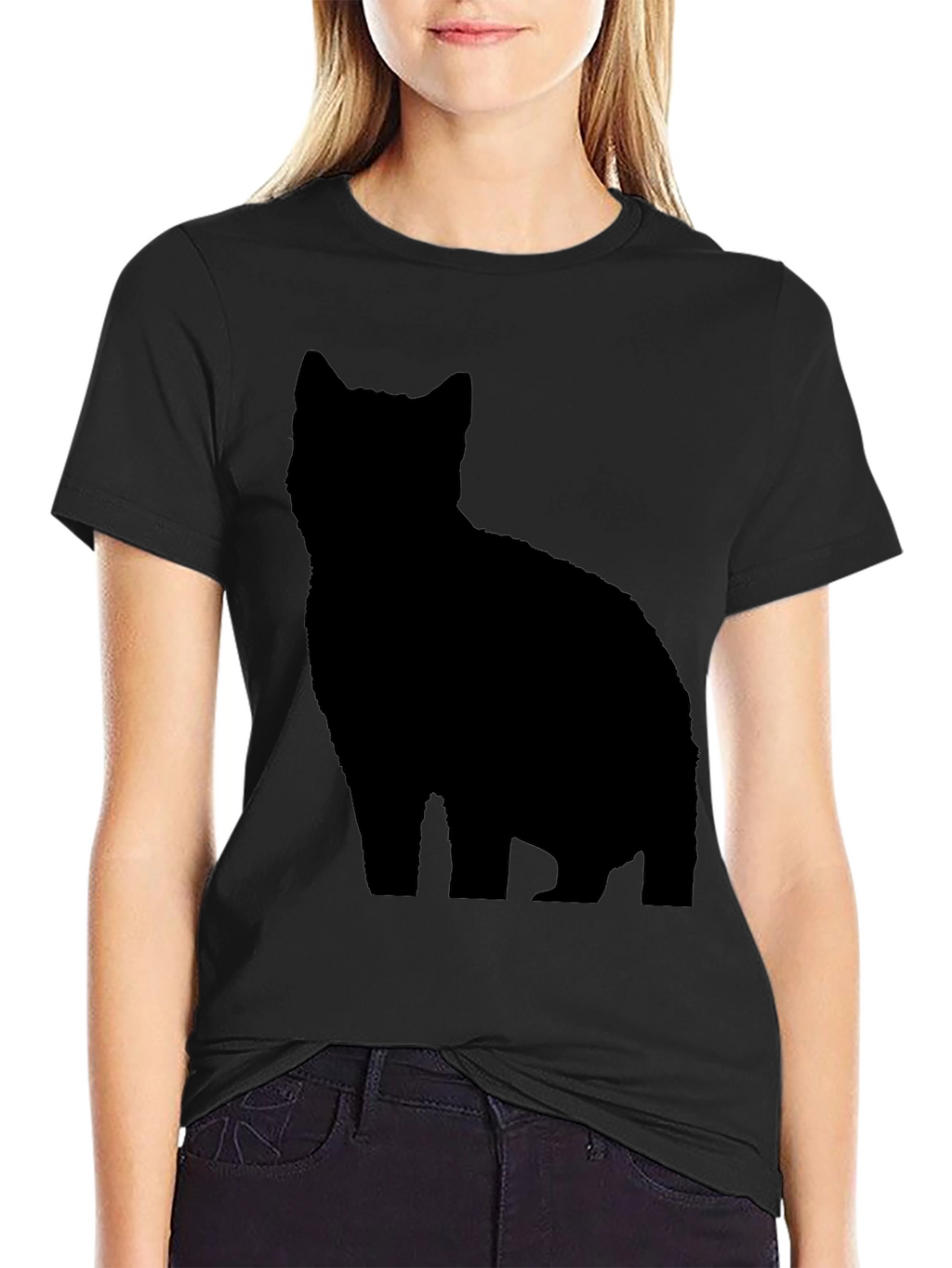 Black Cat Silhouette T-Shirt - Stylish & Unique Tee