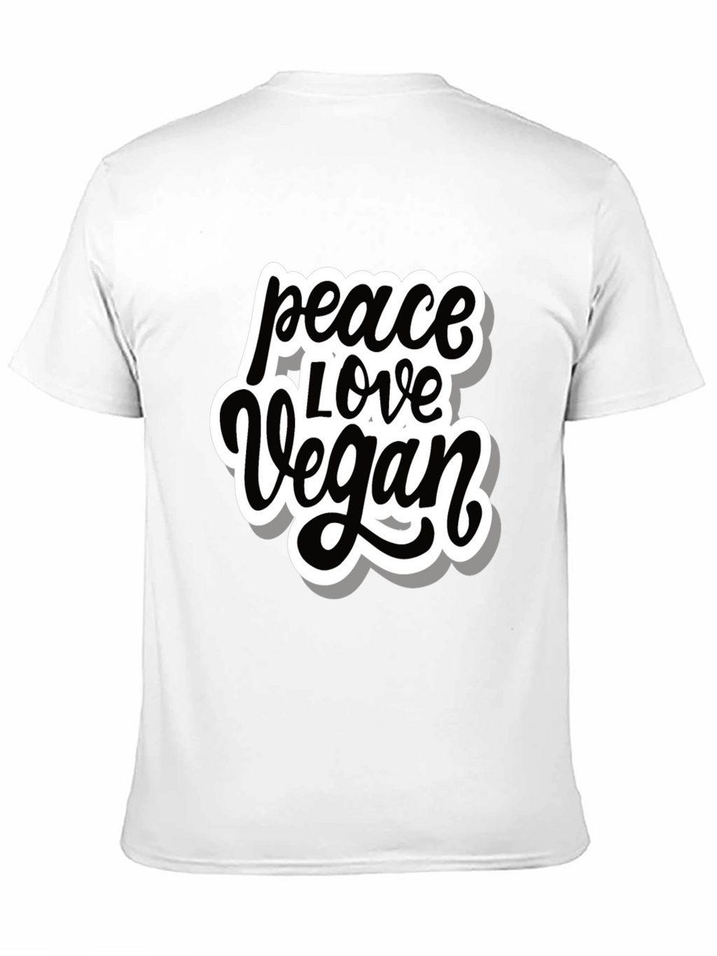 Peace Love Vegan T-Shirt - Black Graphic Tee
