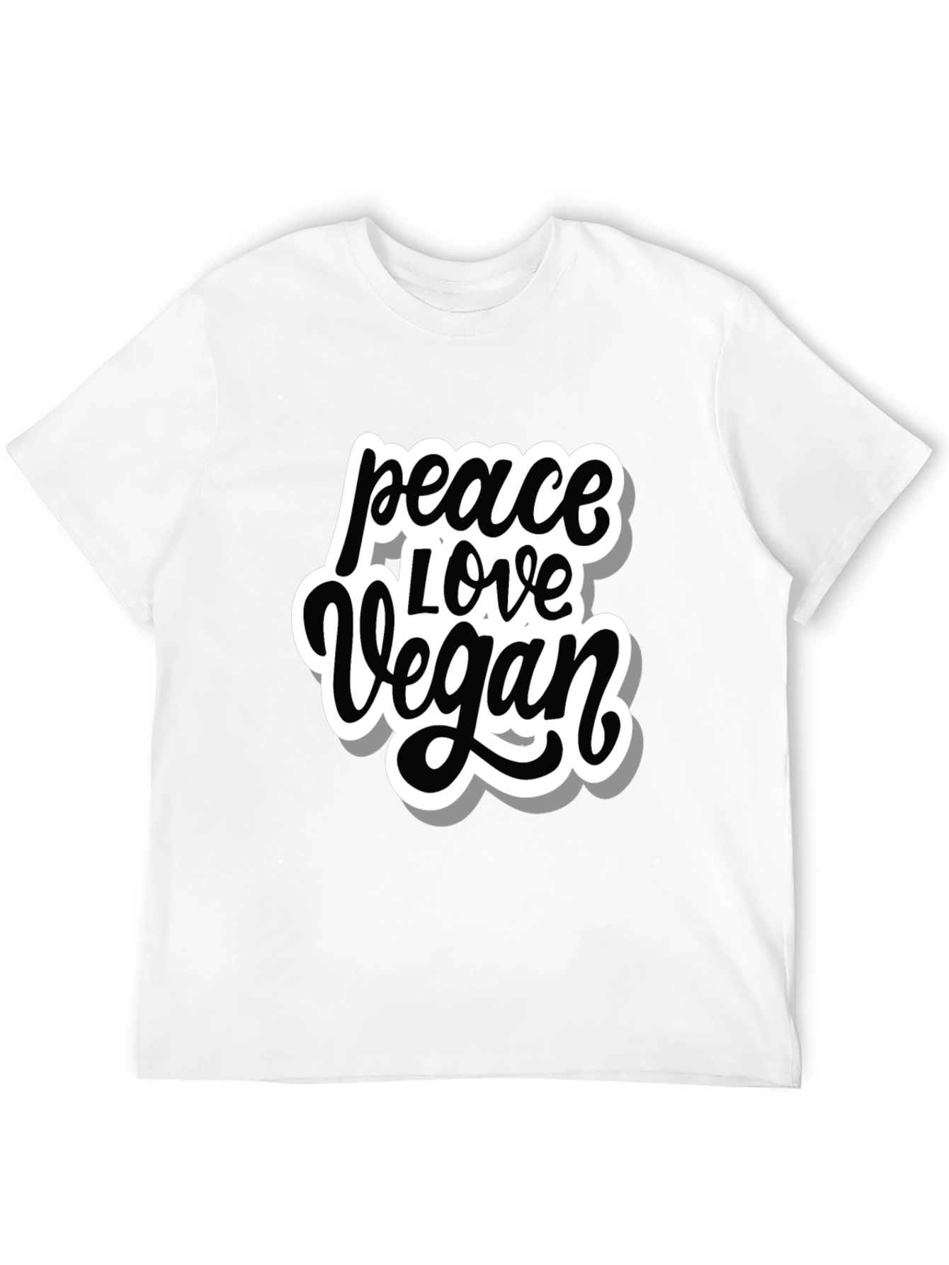 Peace Love Vegan T-Shirt - Black Graphic Tee