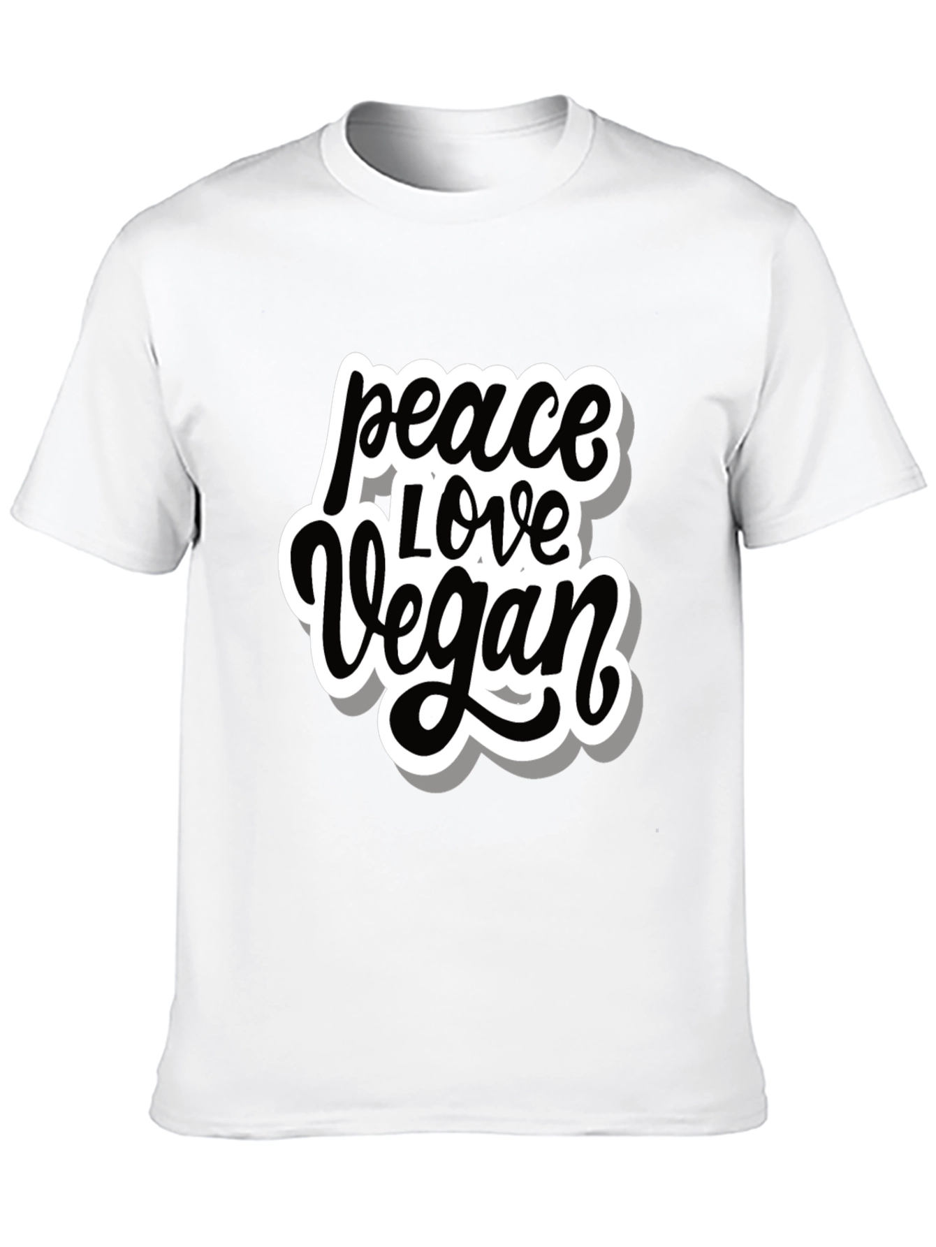 Peace Love Vegan T-Shirt - Black Graphic Tee