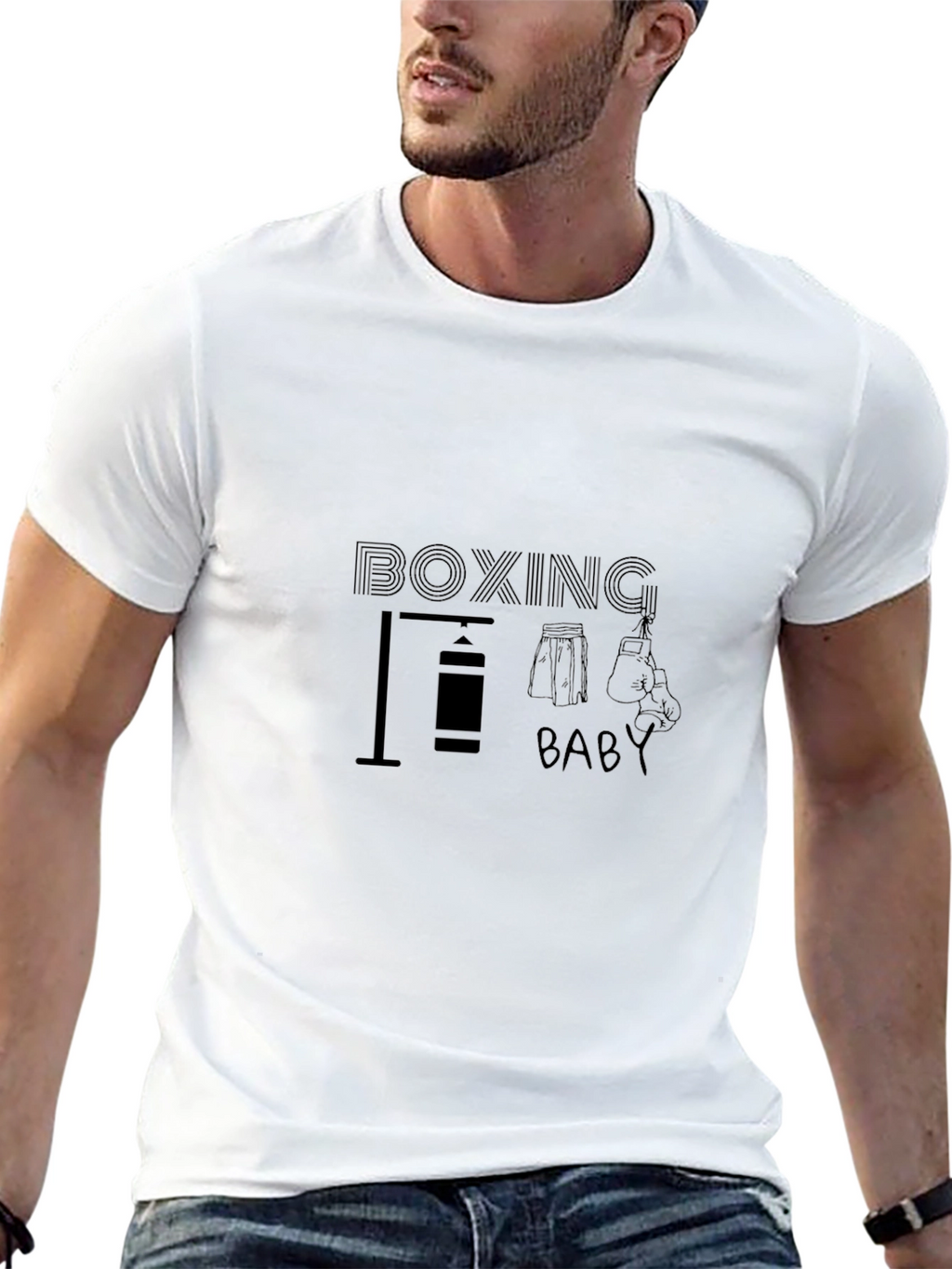 Boxing Baby Black T-Shirt