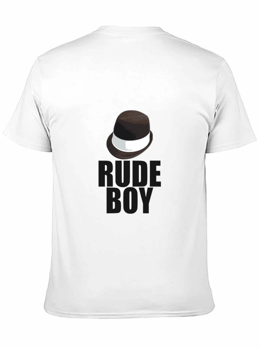 Rude Boy Black T-Shirt with Hat Graphic