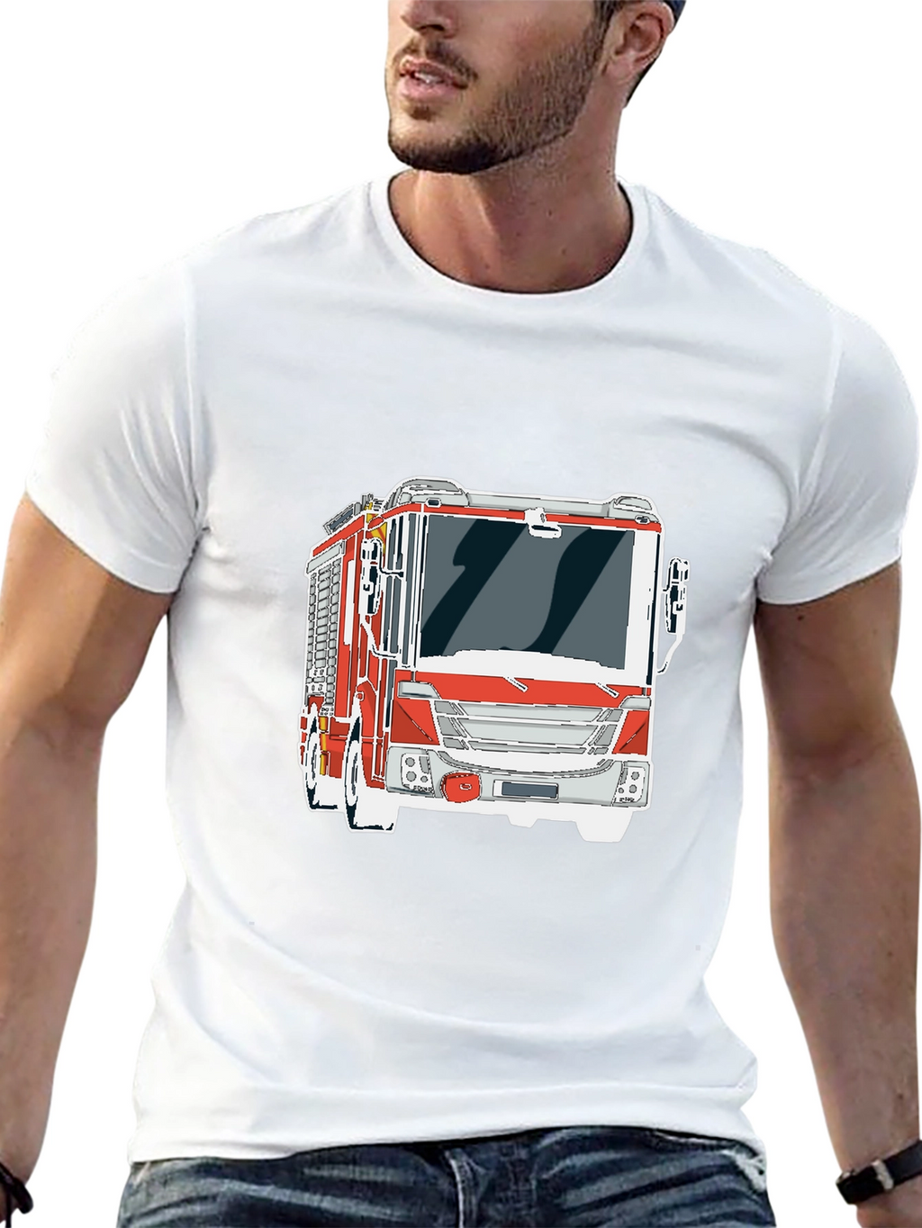 Firetruck Graphic Tee - Cool Fire Engine T-Shirt