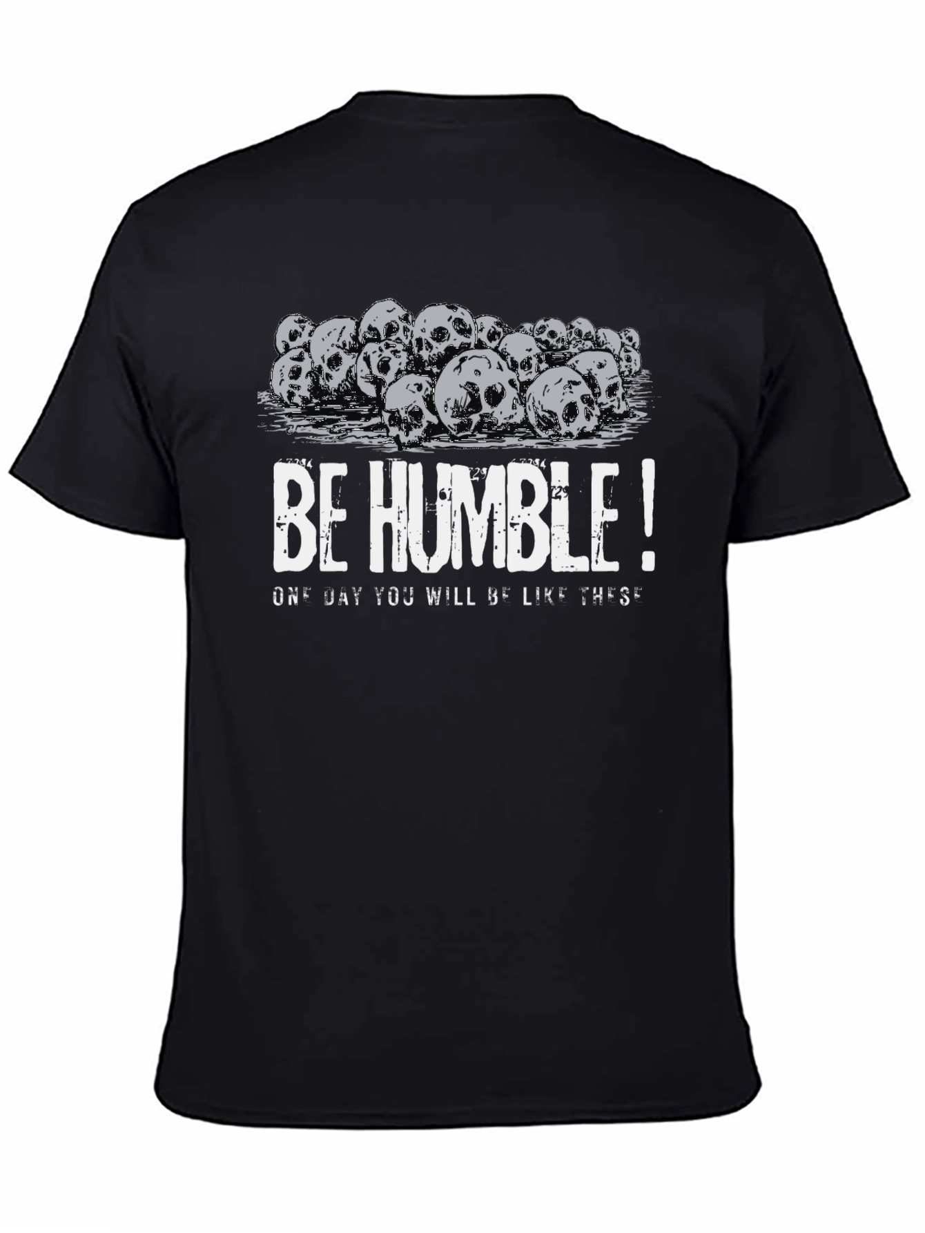 Be Humble Skull Pile Graphic Tee - Black Cotton T-Shirt