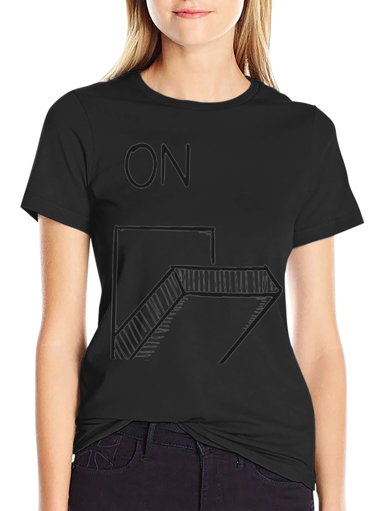 Minimalist Geometric Staircase T-Shirt