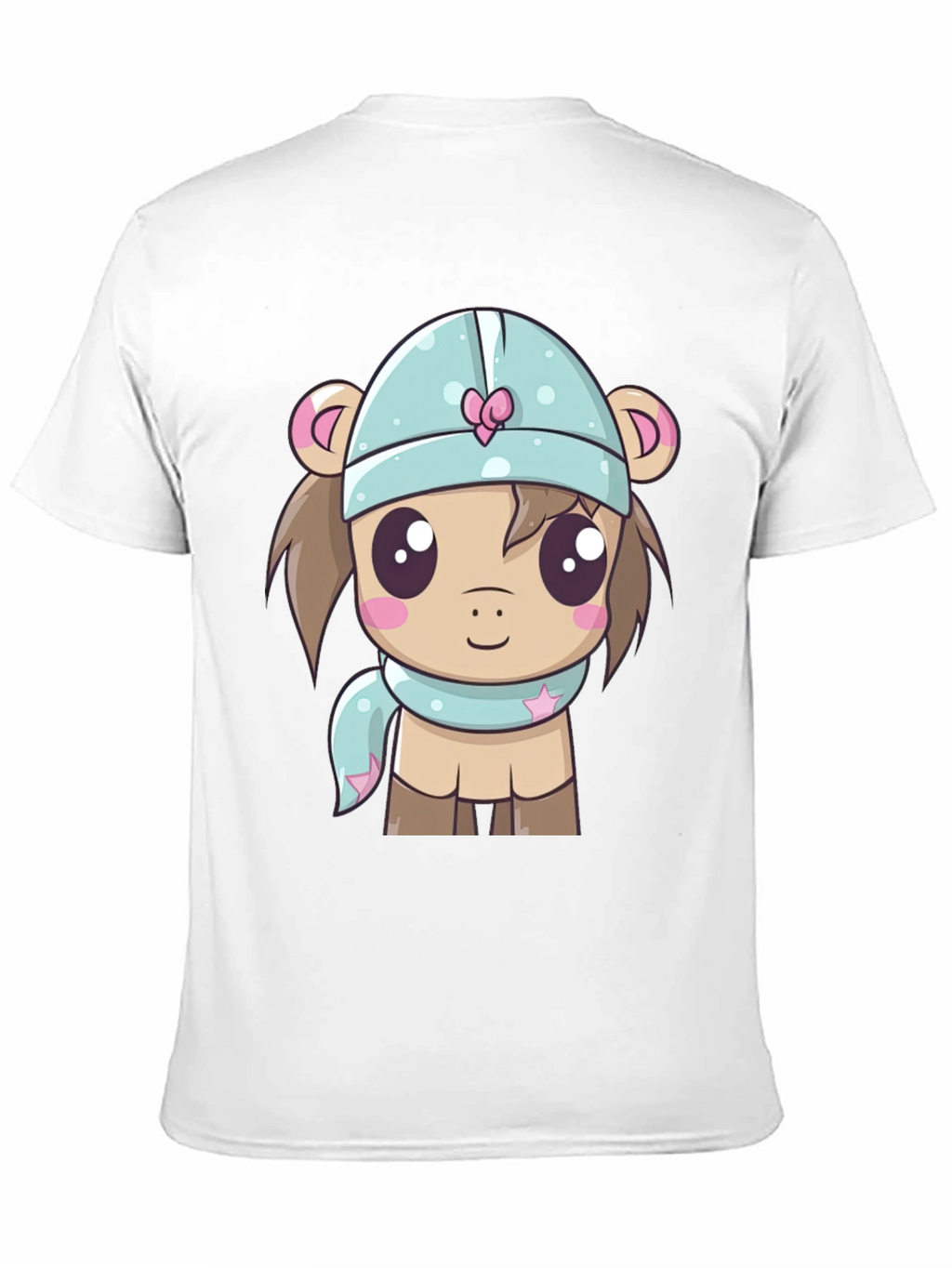 Cute Cartoon Animal Black T-Shirt