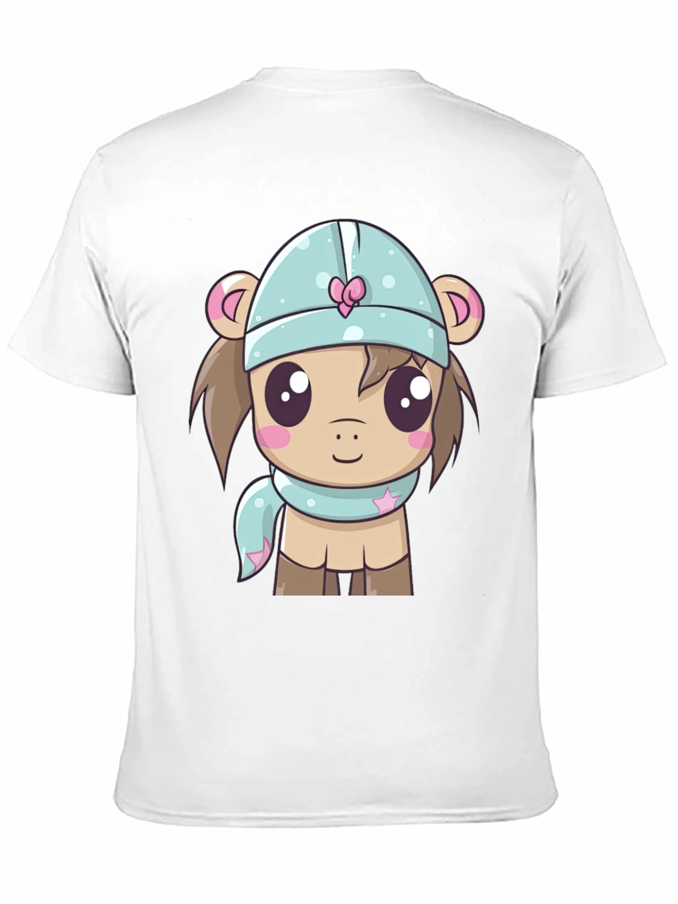 Cute Cartoon Animal Black T-Shirt