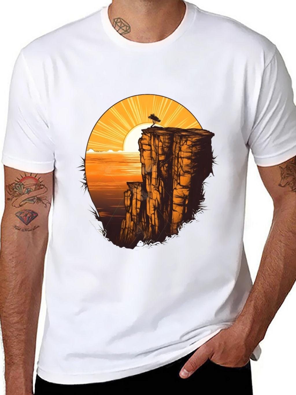 Cliff & Sunset Graphic Tee - Black
