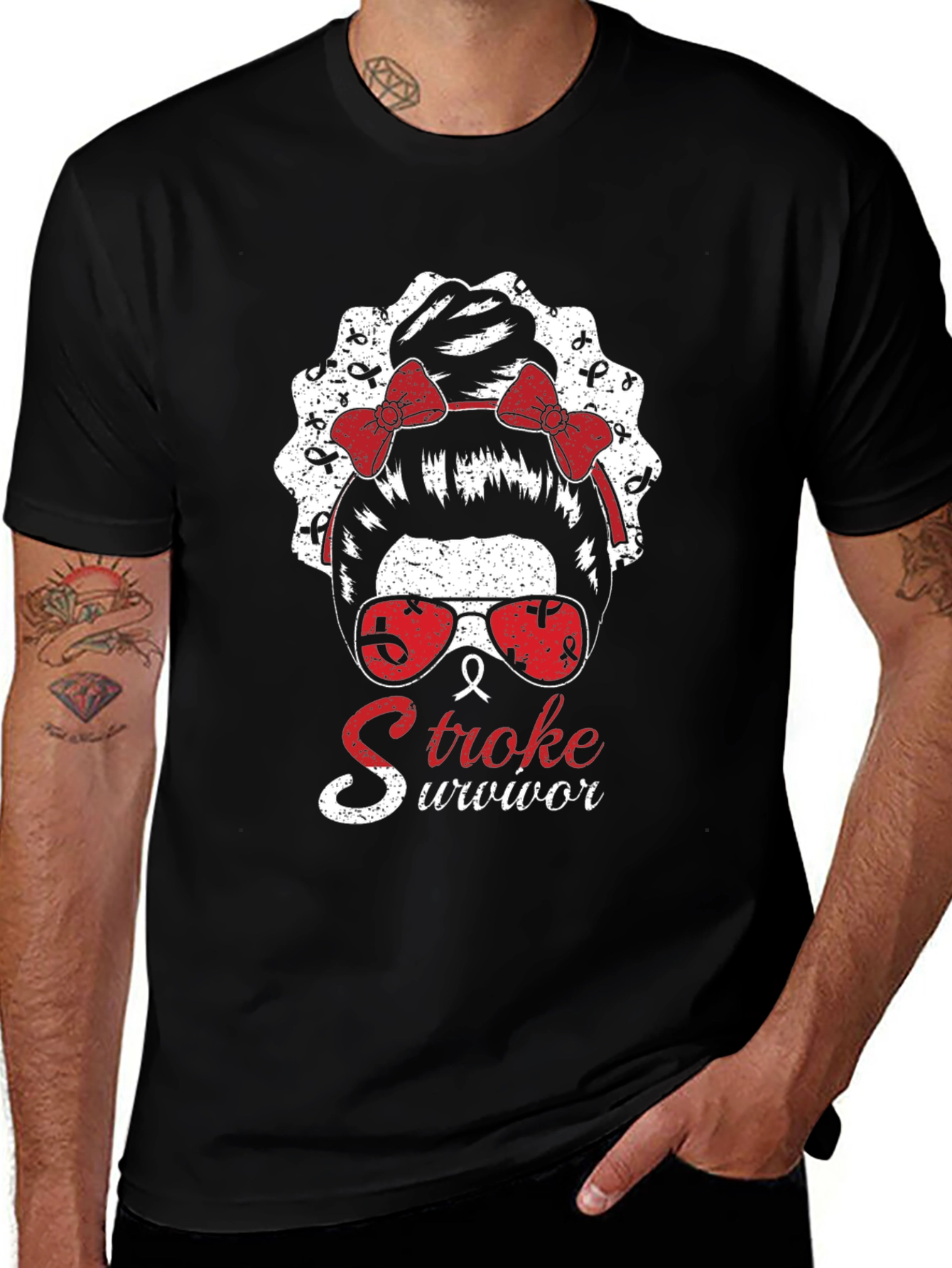 Stroke Survivor Messy Bun T-Shirt